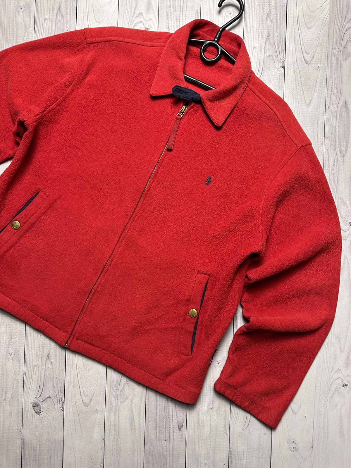 Vintage Vintage polo Ralph Lauren fleece jacket red rare size L Size US L / EU 52-54 / 3 - 2 Thumbnail