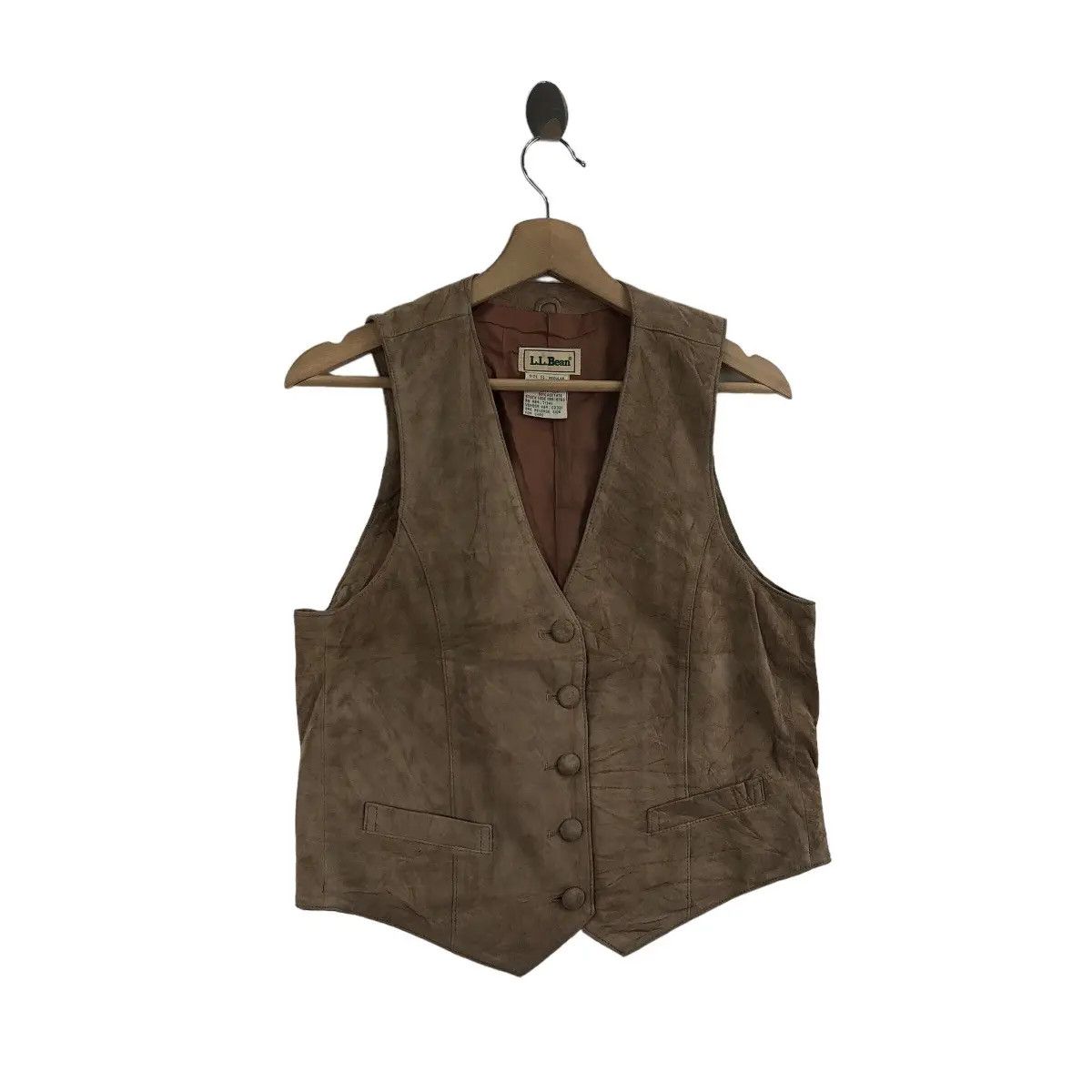 L.L. Bean Vintage 80’ L.L BEAN Genuine Leather Outdoor Vest Jacket Size S / US 4 / IT 40 - 3 Thumbnail