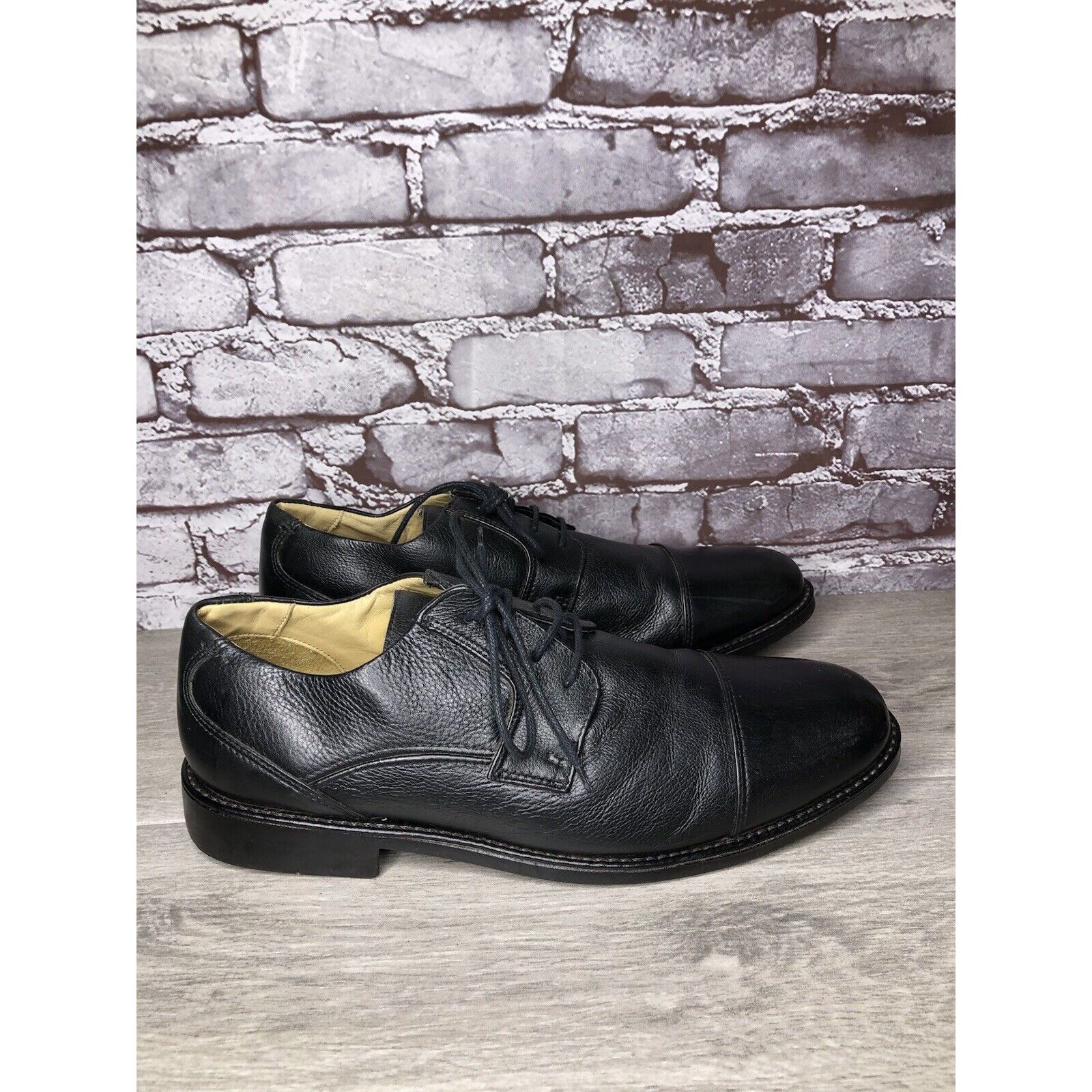 Other Studio Belverde Duke Black Leather Cap Toe Oxfords Dress Sho Size US 11 / EU 44 - 3 Thumbnail