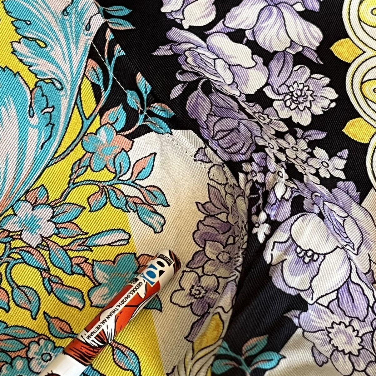 Versace Versace SS19 Techni Baroque Floral Print Silk Buttoned Shirt Size US XL / EU 56 / 4 - 17 Thumbnail