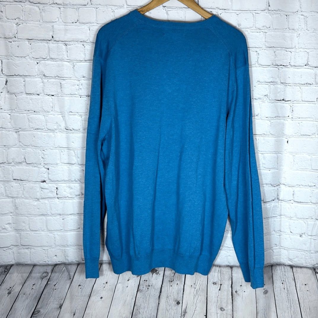 Brooks Brothers VINTAGE? Brooks Brothers Supima Cotton V Neck Blue Sweater 2XL Men Pullover Size XXL Blue - Sweater Size US XXL / EU 58 / 5 - 3 Thumbnail