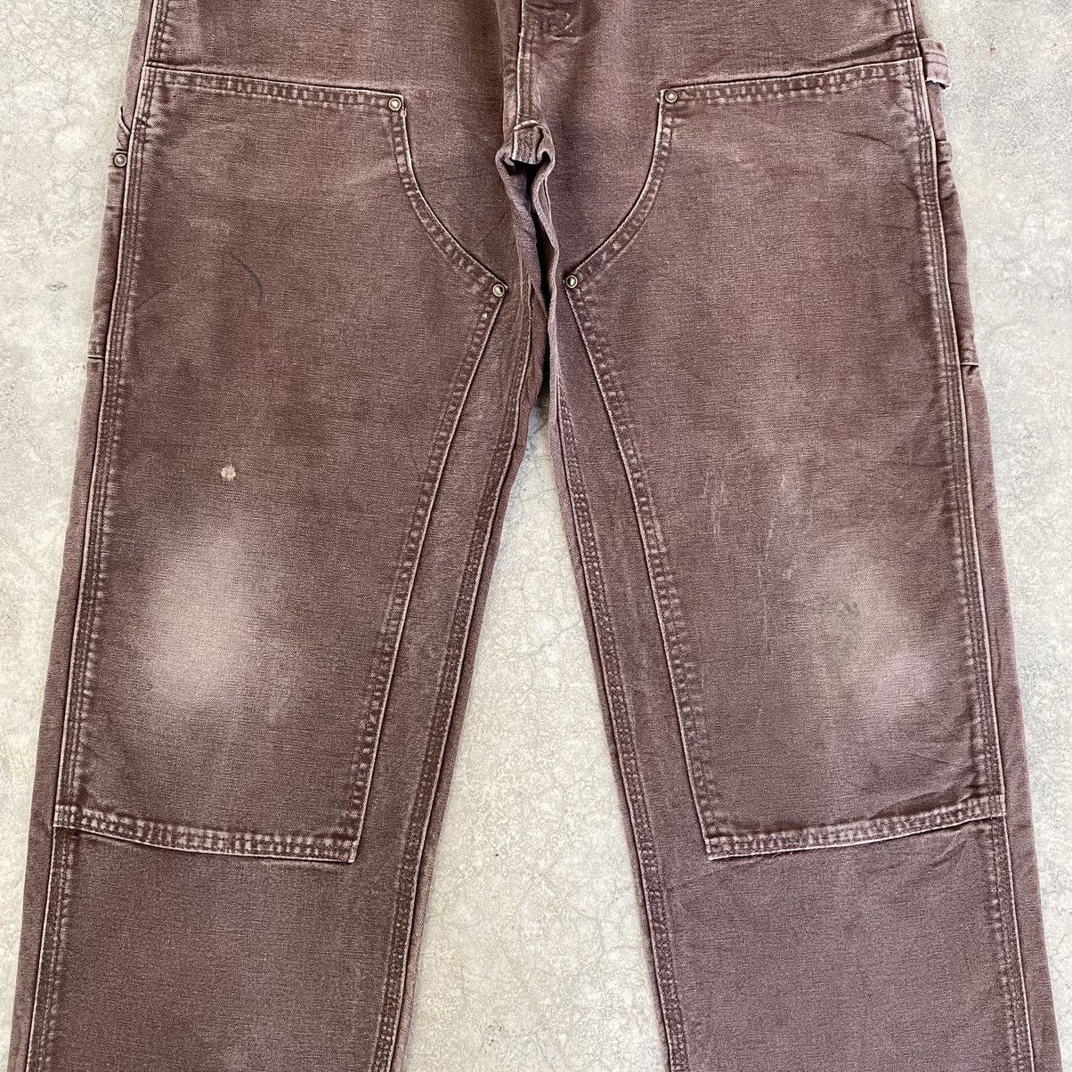 Carhartt × Vintage VTG Carhartt Double Knee Faded Brown Carpenter Work Pants Size US 34 / EU 50 - 9 Thumbnail