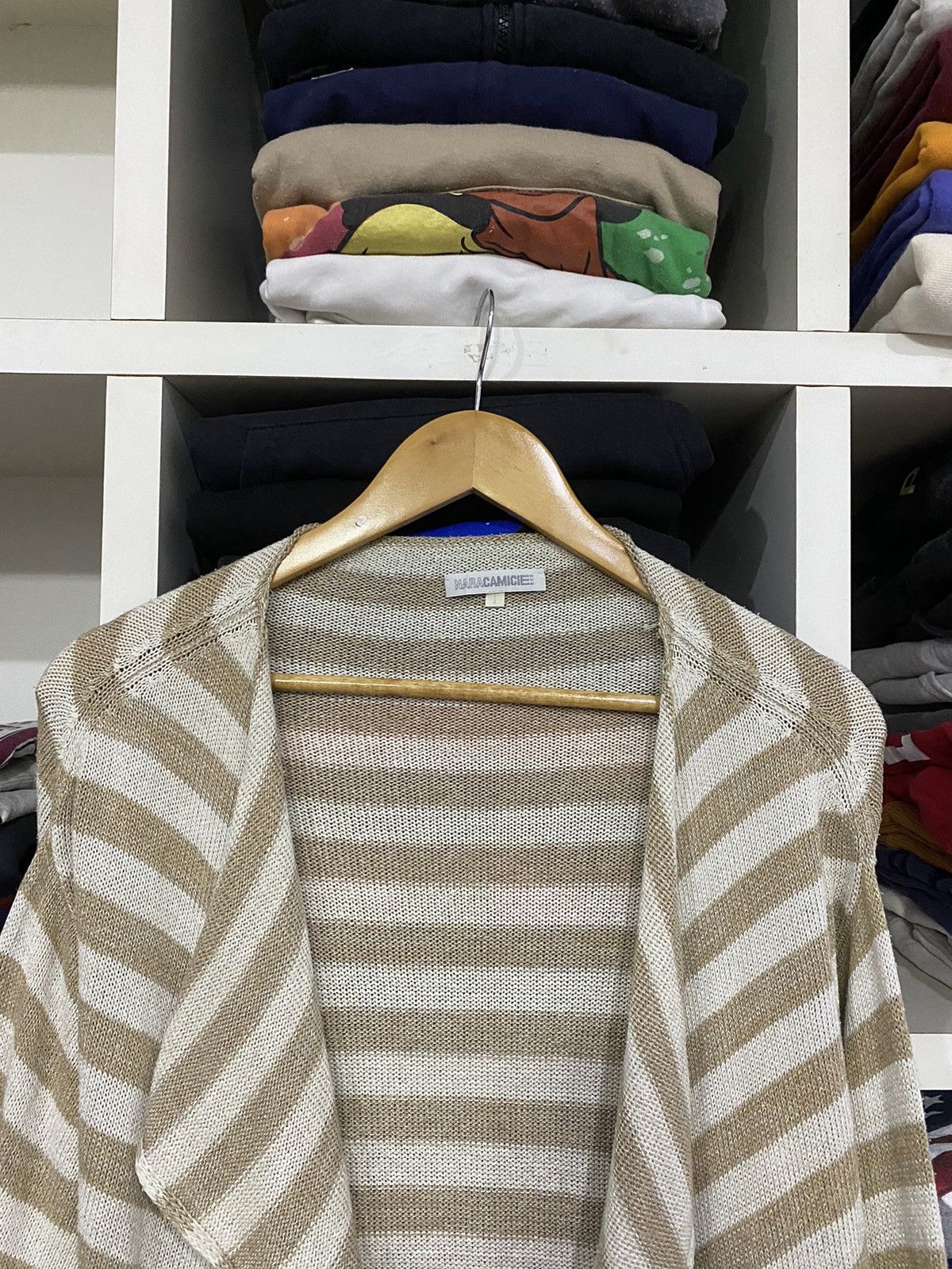 Japanese Brand × Vintage Naracamice Stripe Cardigan Size L / US 10 / IT 46 - 6 Thumbnail