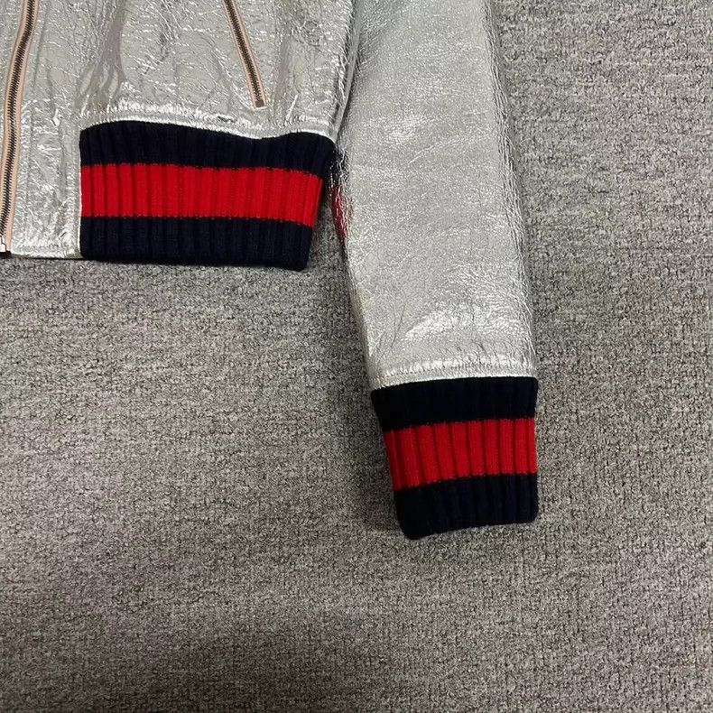 Gucci Gucci Liquid silver bursting crack leather jacket 2502-Next Size US XS / EU 42 / 0 - 4 Thumbnail