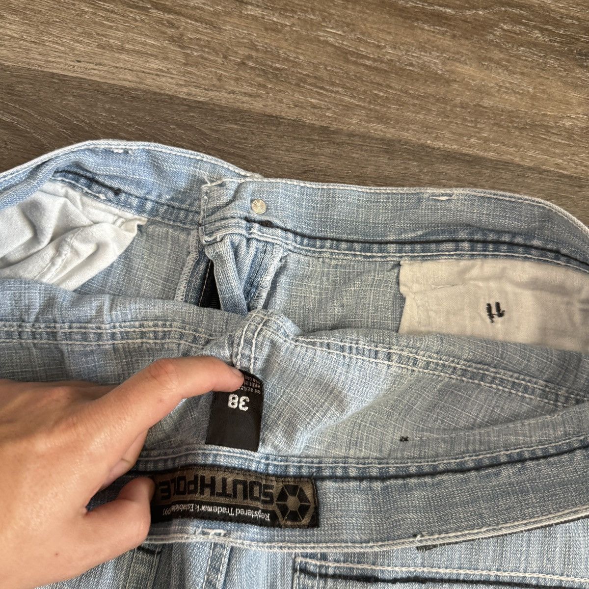 JNCO × Southpole × Vintage Vintage Y2K Southpole baggy wide leg light wash shorts Size US 38 / EU 54 - 4 Thumbnail