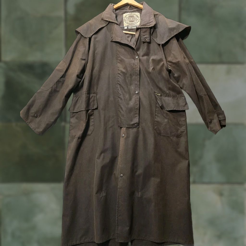 Manteau d'équitation vintage Driza Bone, marron, en cire, rare