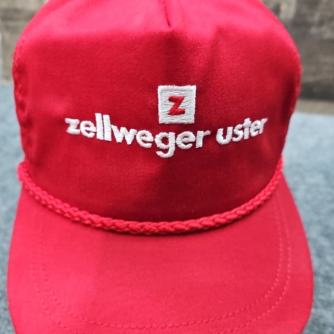 Roper VINTAGE Hat USA Red Zellweger Uster Cap One Size Men Adjustable Thick Rope Bill Green under Brim Size ONE SIZE - 3 Thumbnail