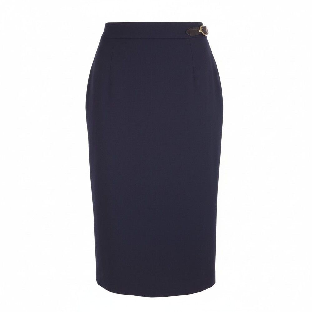 Celine Vintage 80s/90s Celine Paris Wool Wrap Skirt Size 40 M Navy Size 30" / US 8 / IT 44 - 3 Thumbnail