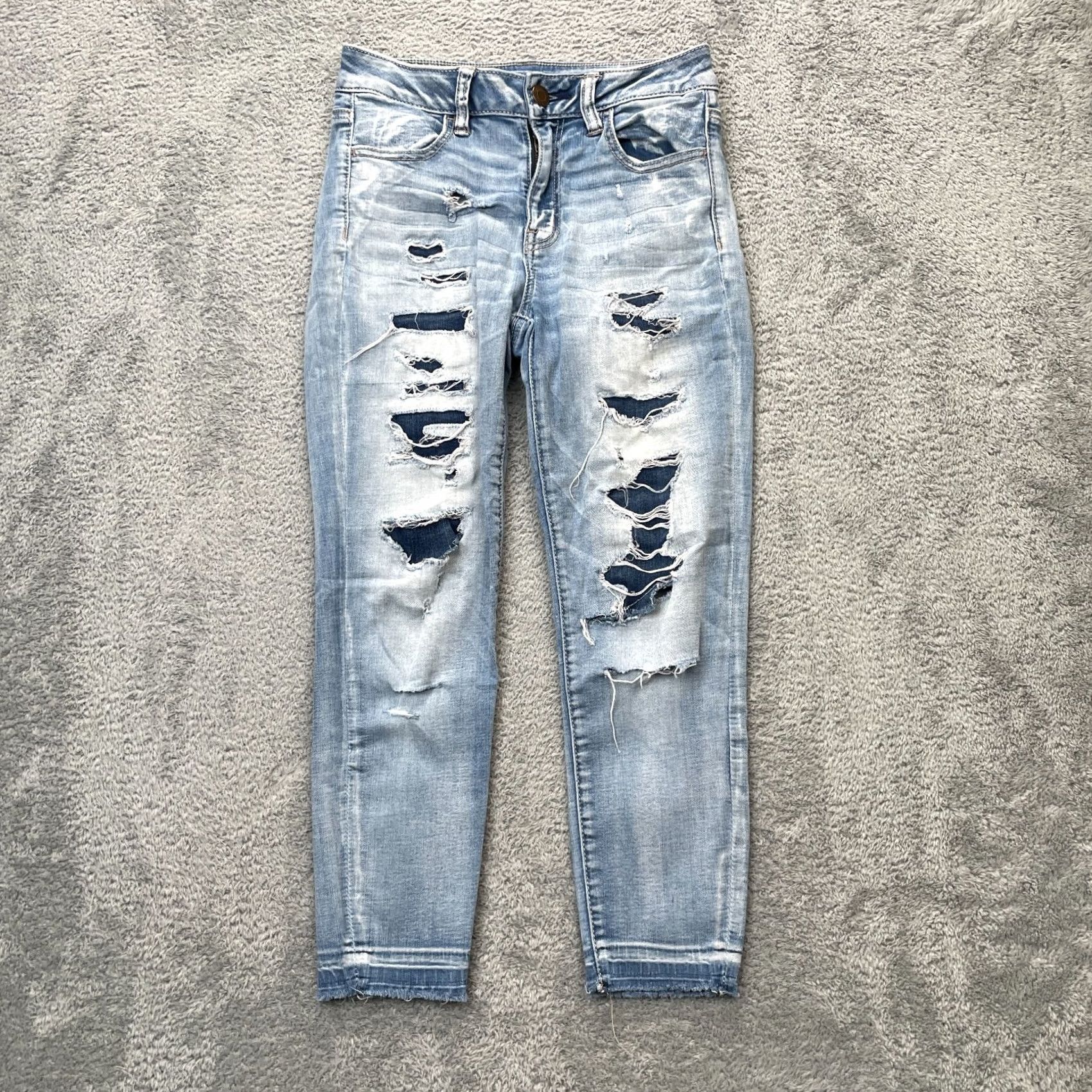 American Eagle Outfitters VINTAGE? No. American Eagle Outfitters Jeans Womens 4 Blue Jeggings High Rise Cropped Size 28" / US 6 / IT 42 - 2 Thumbnail