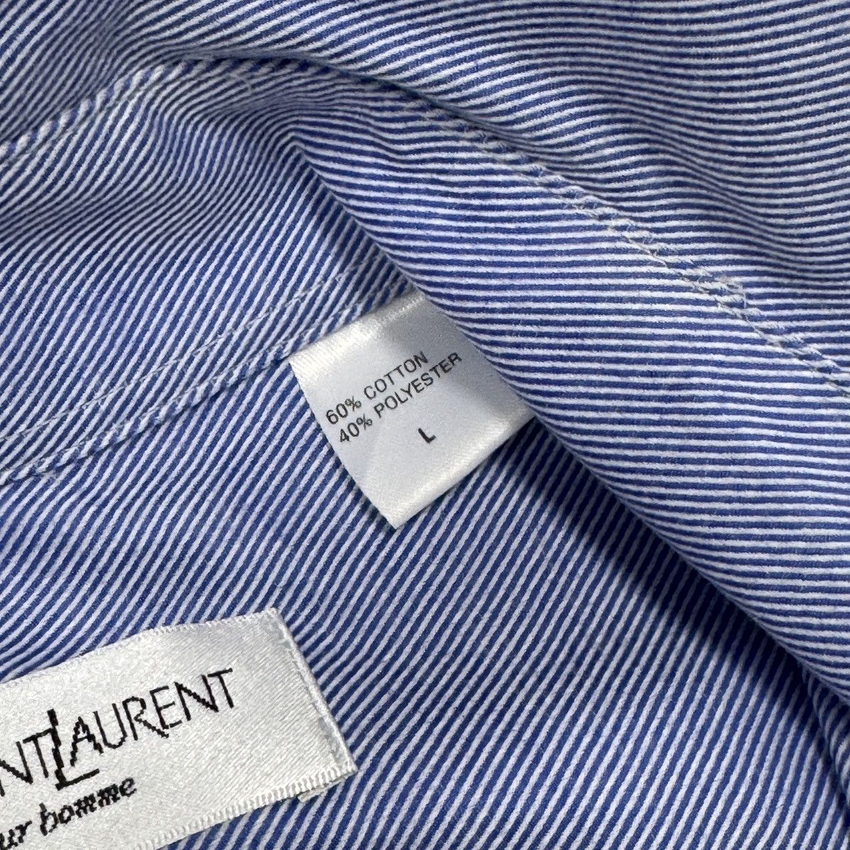 Yves Saint Laurent Vintage Yves Saint Laurent YSL Blue Button Shirt Long Sleeve Size US L / EU 52-54 / 3 - 12 Thumbnail
