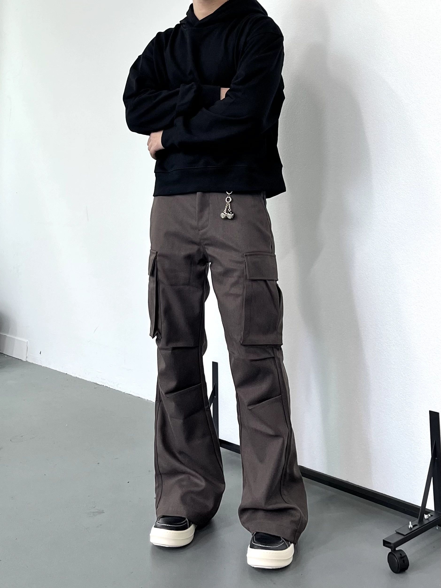 Designer punk pleated yuppie utility bootcut flared cargo pants Size US 32 / EU 48 - 5 Thumbnail