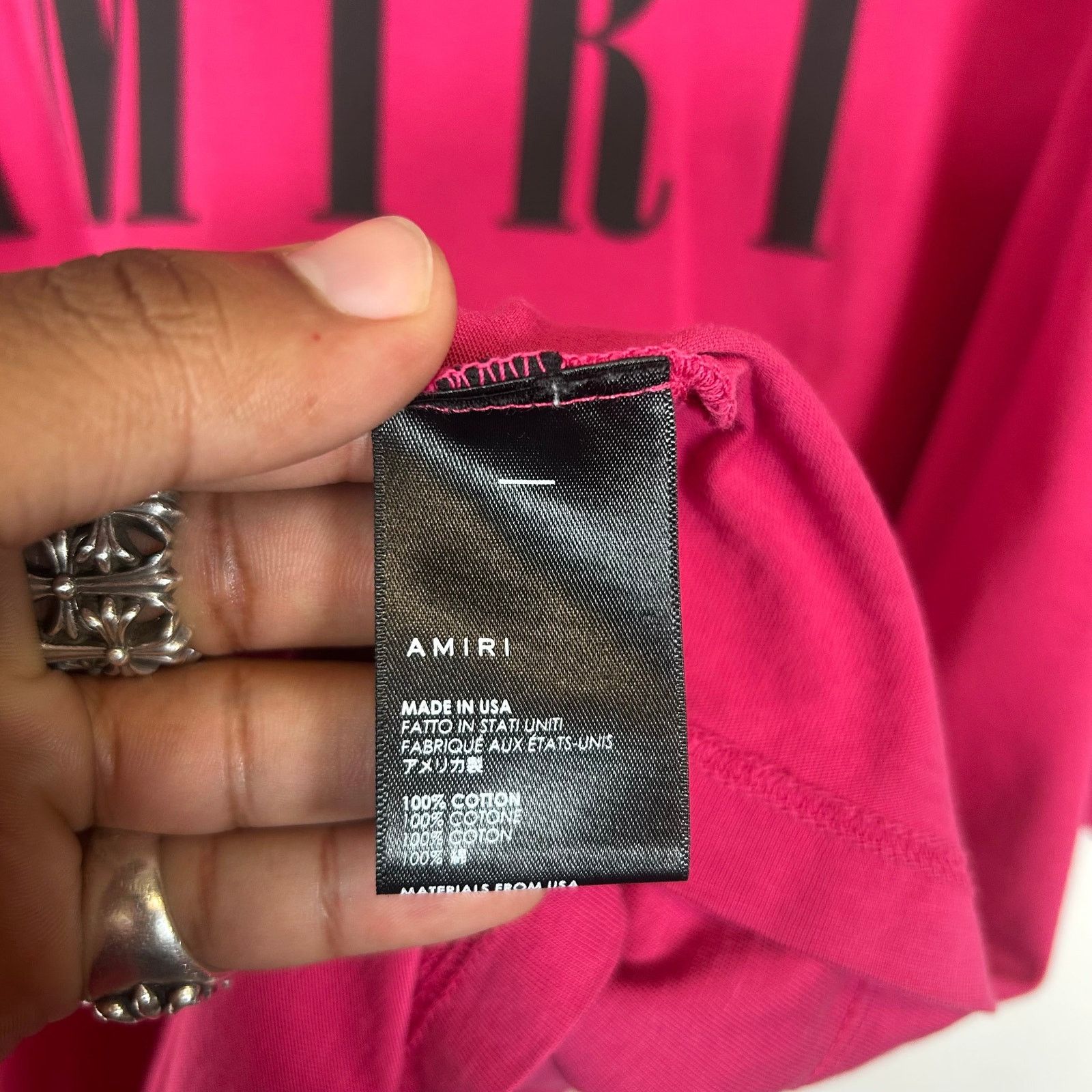 Amiri Amiri Pink/Black Logo T-Shirt Size XXL Size US XXL / EU 58 / 5 - 4 Thumbnail