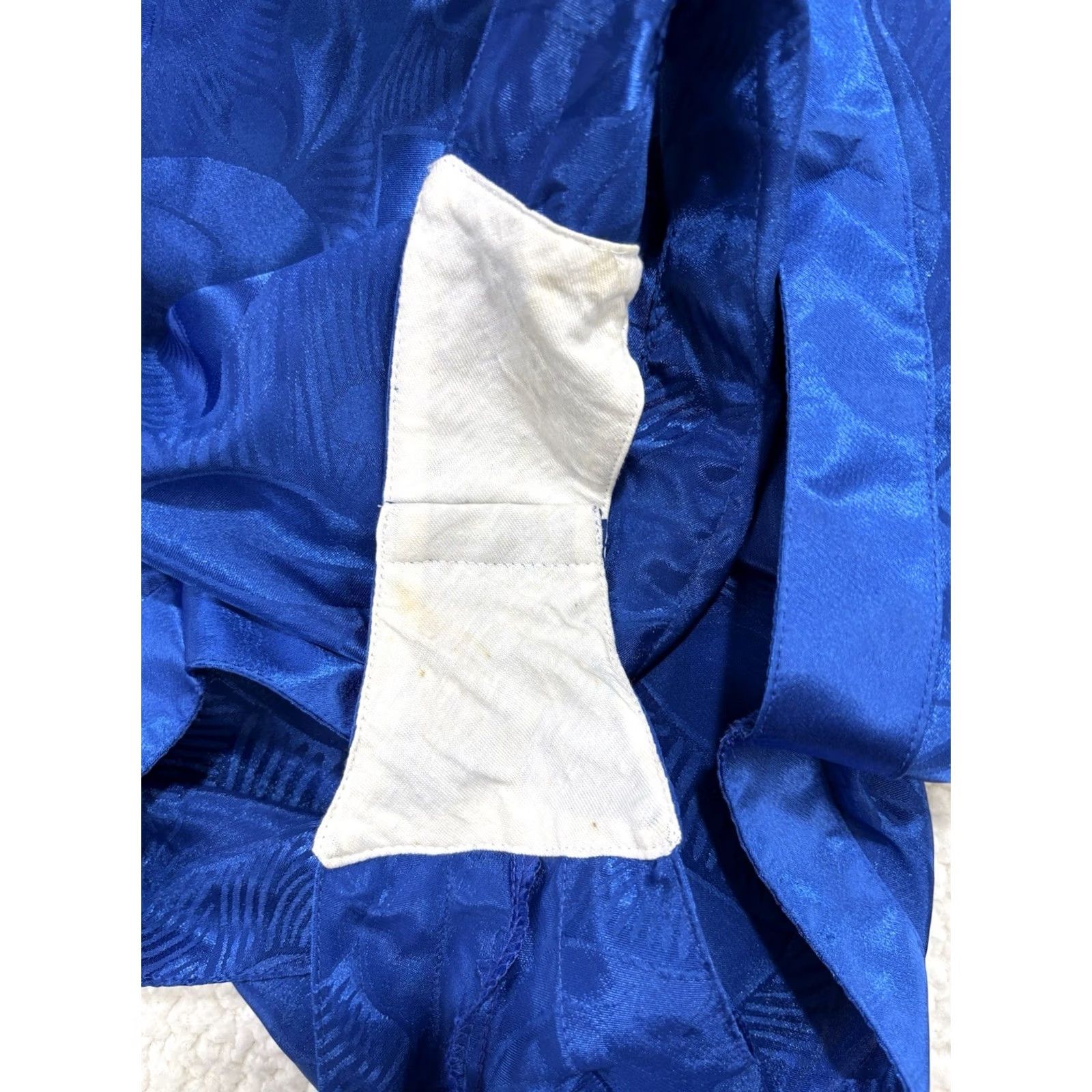 Vintage VINTAGE Royal Blue Satin Floral Lingerie Teddy Bodysuit M Intimate Snaps 1980s Blue Polyester Womens Size M / US 6-8 / IT 42-44 - 3 Thumbnail