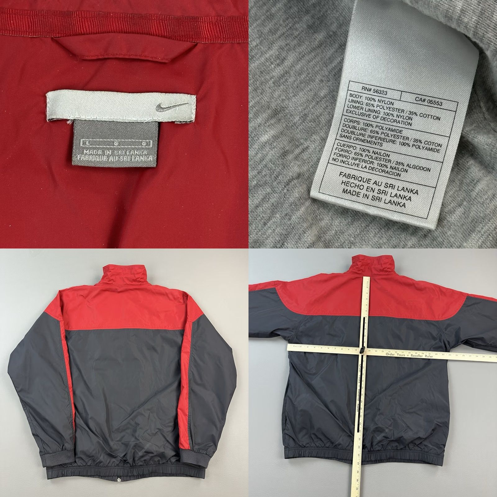 Nike Vintage Nike Jacket Mens Large Red Gray Full Zip Fleece Lined Windbreaker Y2K Size US L / EU 52-54 / 3 - 8 Thumbnail