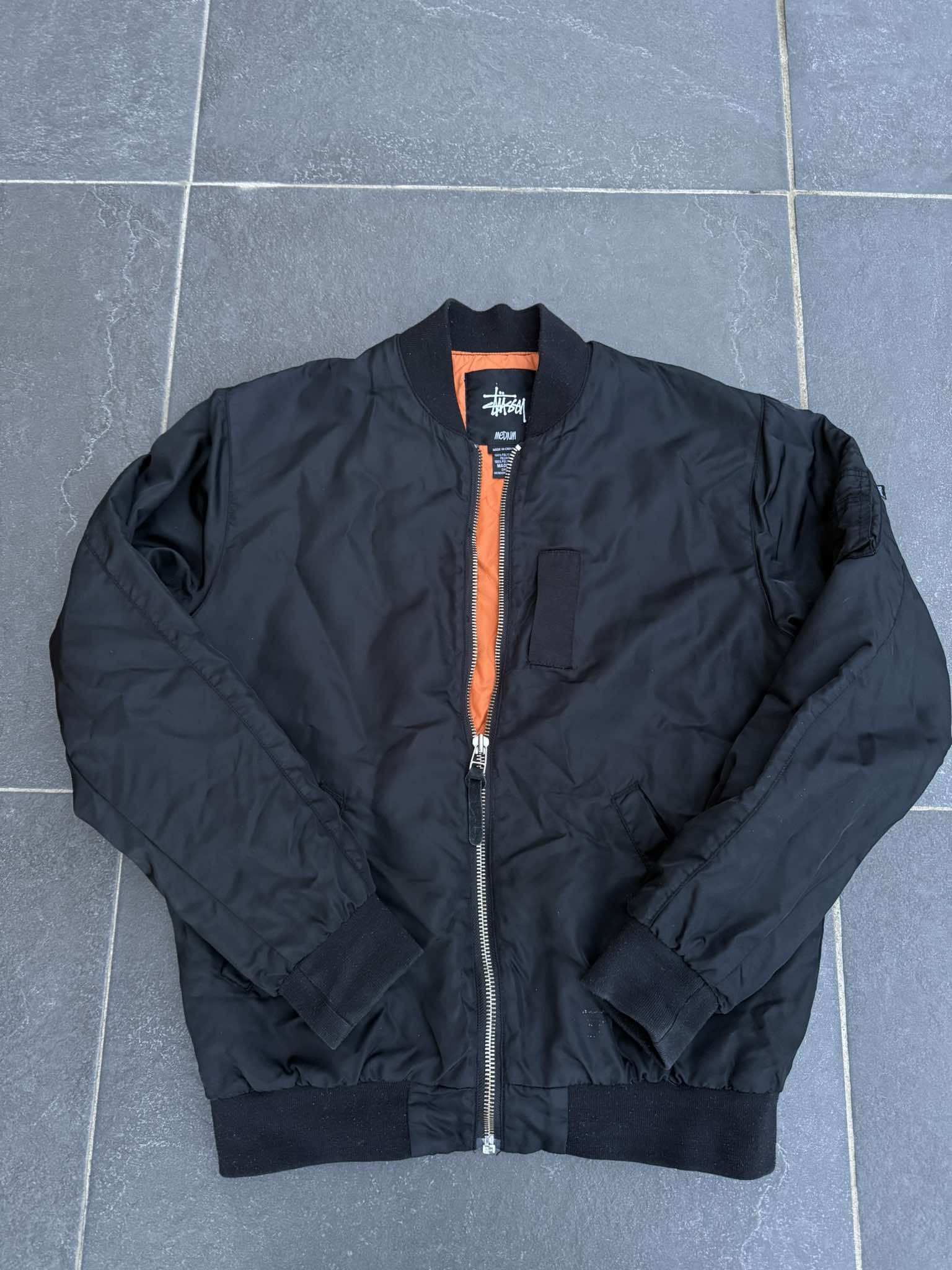 00’s old stussy Ma-1 Wool Bomber Jacket Streetwear × Stussy Stussy early 2000s wool bomber MA-1