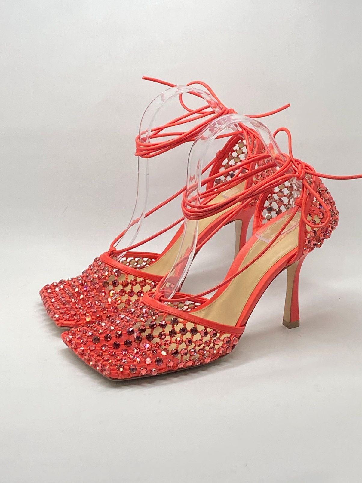 Bottega Veneta Bottega Veneta Stretch Embellished Ankle Tie Pumps size 39.5 Size US 9.5 / IT 39.5 - 4 Thumbnail