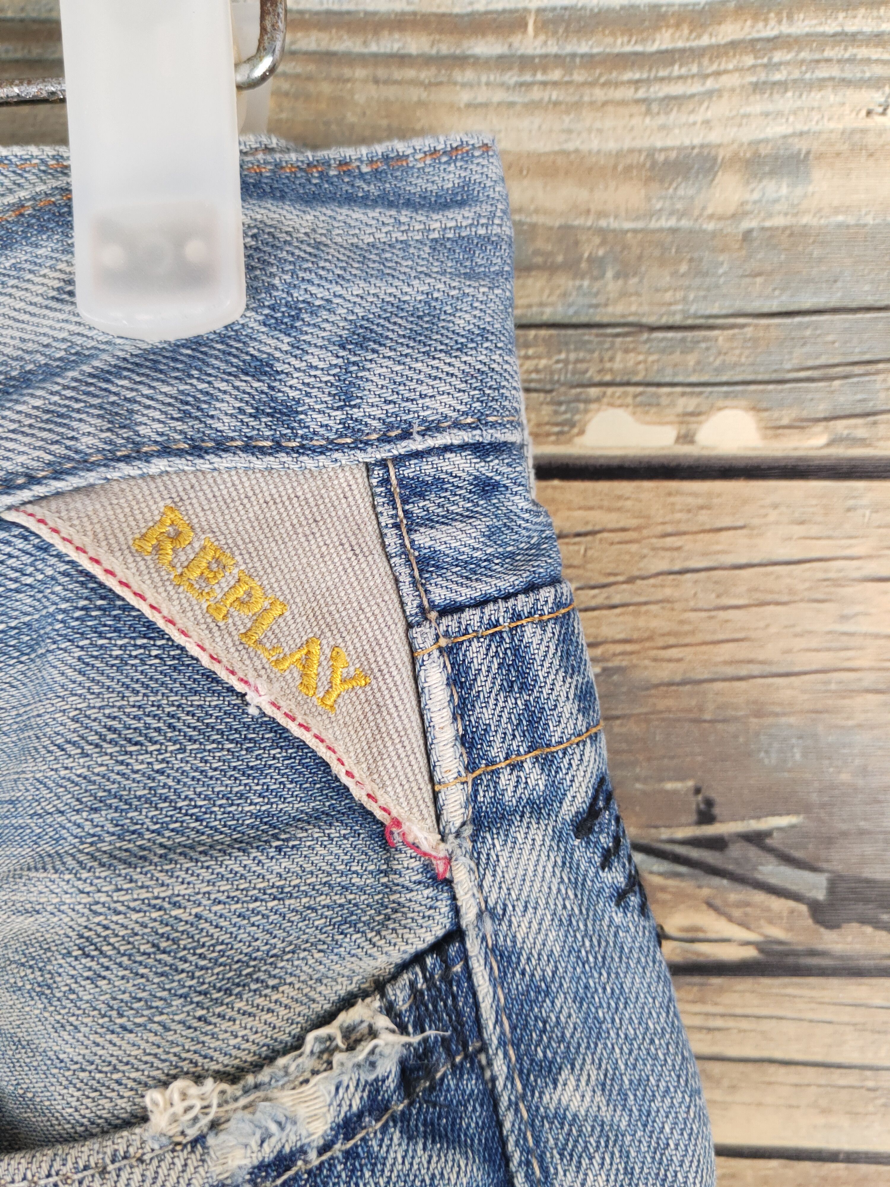 Replay DL Replay Blue Distressed Ripped Jeans #46-101 Size US 30 / EU 46 - 5 Thumbnail