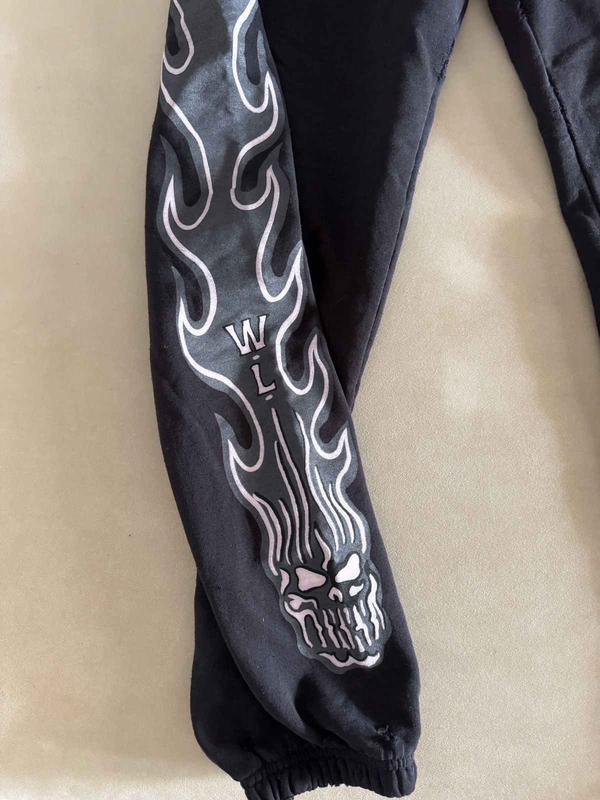 Warren Lotas Warren Lotas Flaming Reaper Distressed Sweatpants Size US 34 / EU 50 - 2 Thumbnail