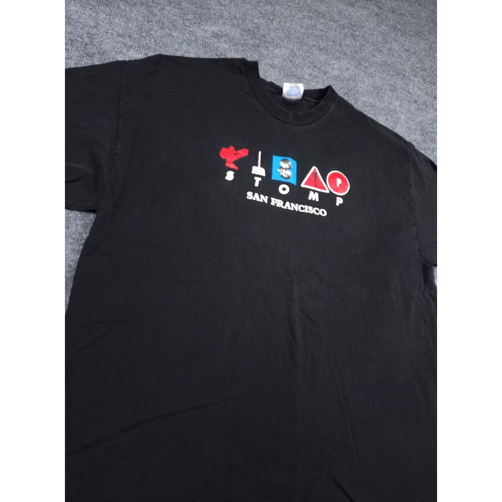 Hanes VINTAGE Hanes Beefy-T T-Shirt Men's XL Black Graphic Spellout Double Sided STOMP San Francisco Graphic Print Size US XL / EU 56 / 4 - 4 Thumbnail