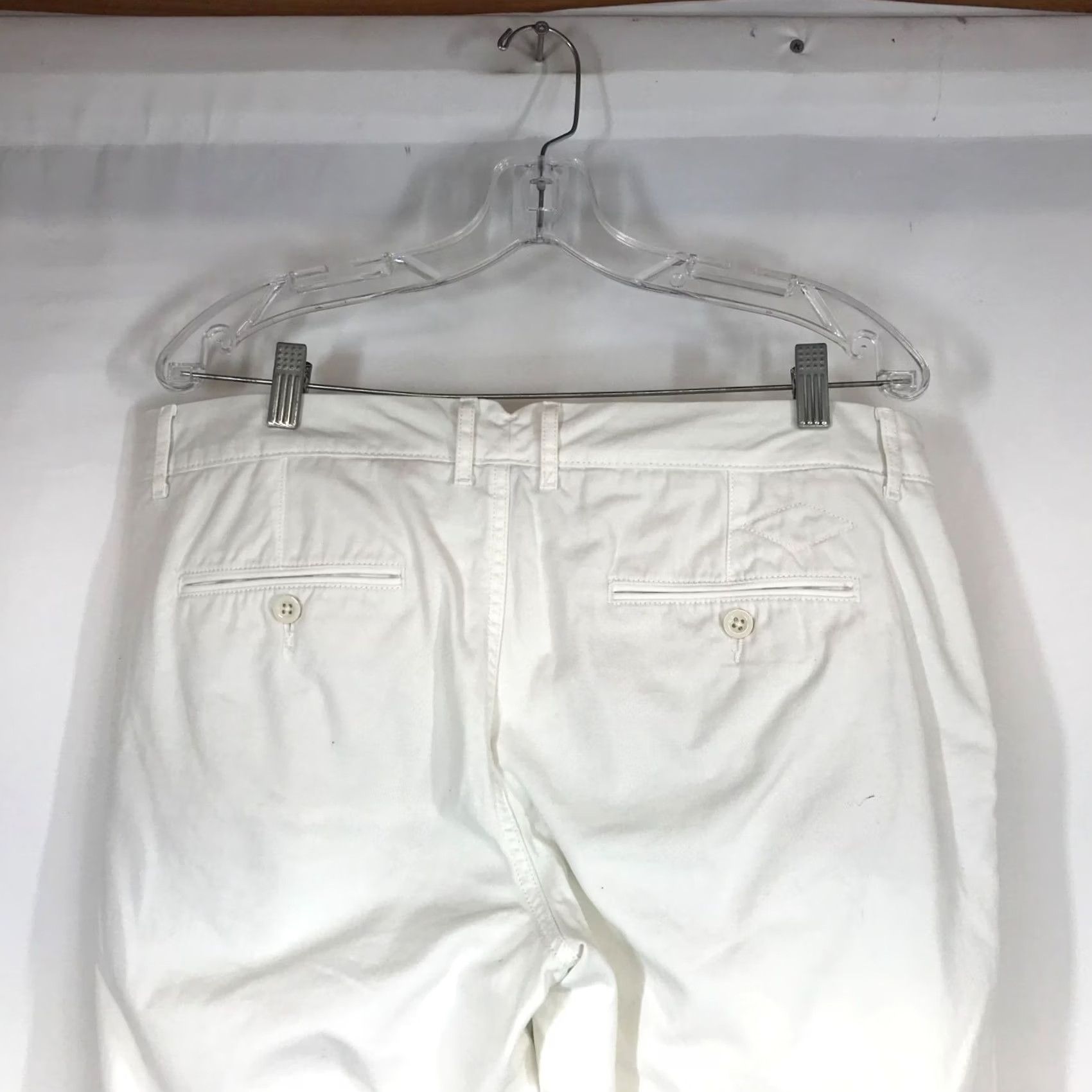Eddie Bauer EDDIE BAUER WOMEN'S PETITE 16P WHITE COTTON CHINO PANTS Size 38" / US 16 / IT 52 - 5 Thumbnail