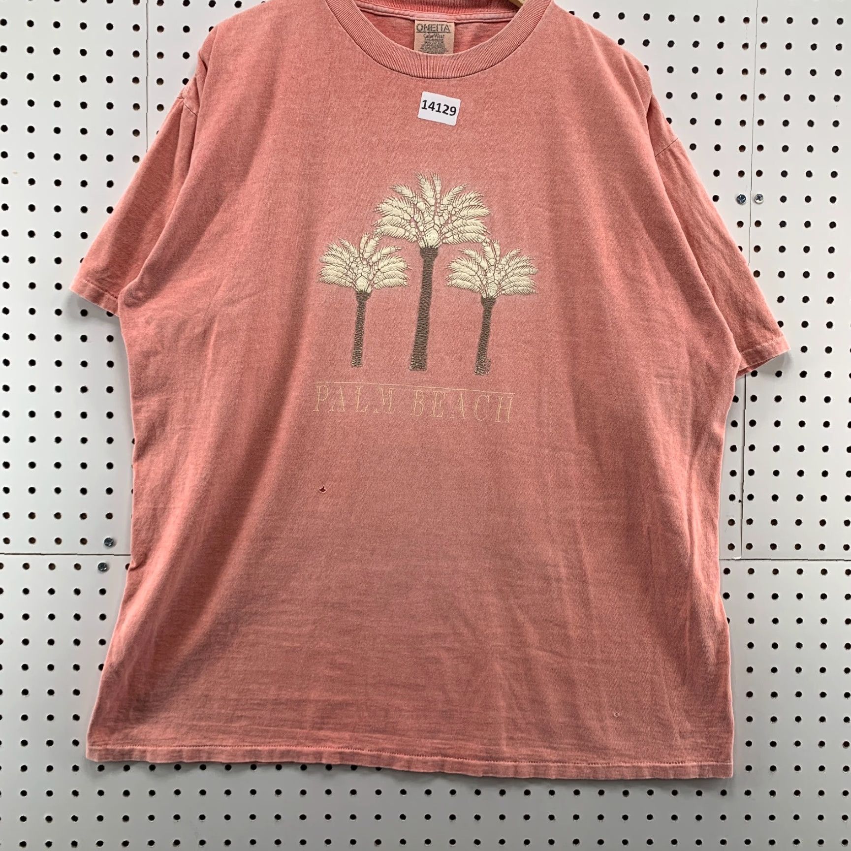 Vintage VINTAGE Oneita Palm Beach Shirt Adult XL Pink Short Sleeve Single Stitch 90s Mens Size US XL / EU 56 / 4 - 6 Thumbnail