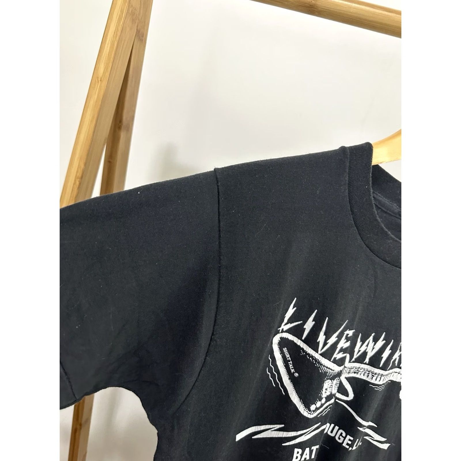 Vintage VTG 80s Live Wire Baton Rouge LA Screen Stars T-Shirt Black Size L Men Music Shirt Adults Size US L / EU 52-54 / 3 - 5 Thumbnail