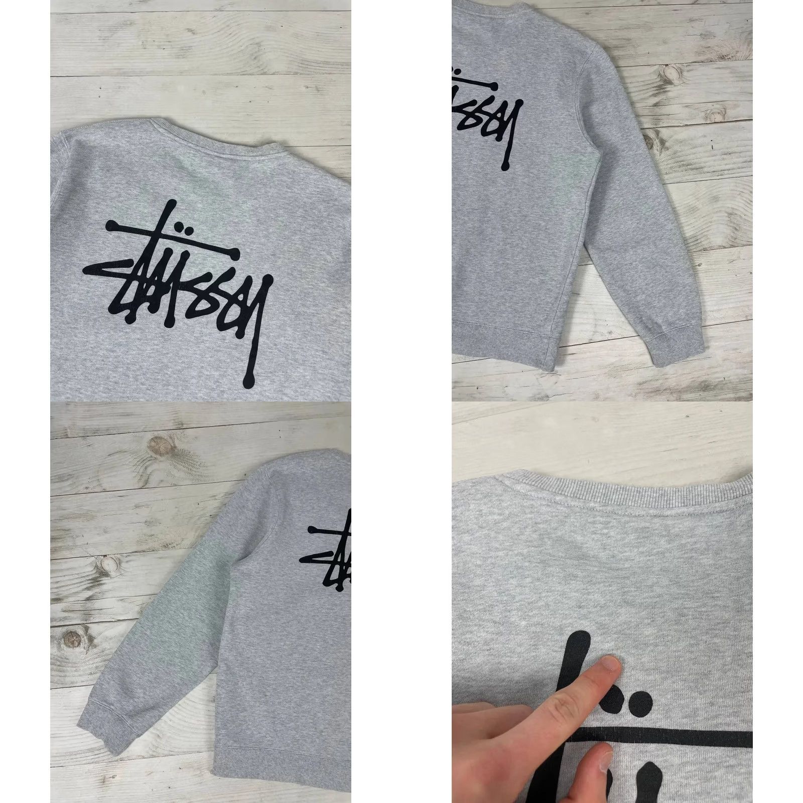 Logo 7 VINTAGE Stussy Sweatshirt Big Logo Men L gray Sweatshirt 90s Mens Size US L / EU 52-54 / 3 - 9 Thumbnail
