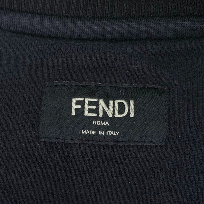 Fendi Fendi Black Logo Cotton Long Sleeve Sweatshirt Size US L / EU 52-54 / 3 - 5 Thumbnail