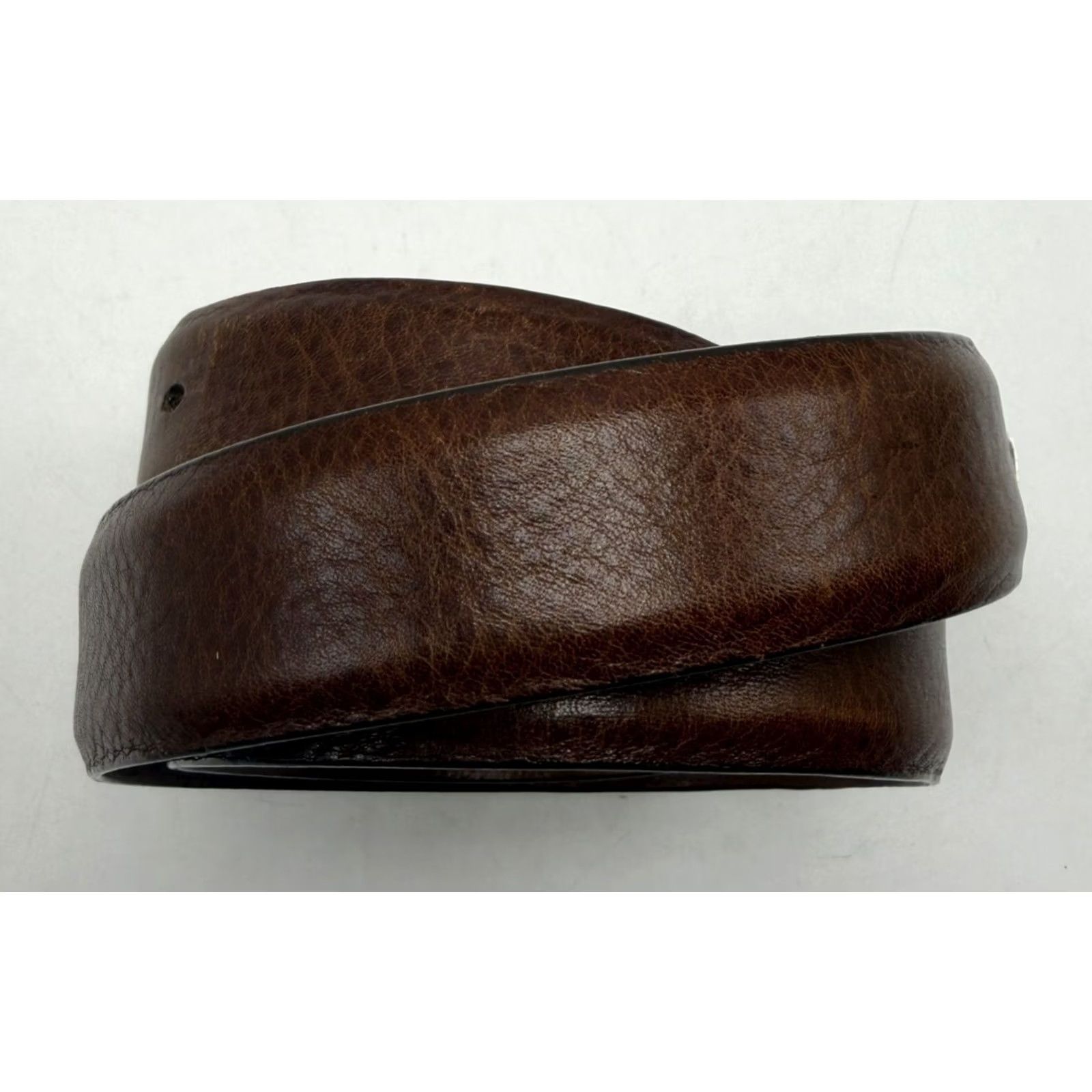 Vintage Pat Areias Belt Mens Sterling Silver 925 Buckle 36-38 Genuine Calfskin Made USA Brown Mens Accessories Belt Size ONE SIZE - 2 Thumbnail