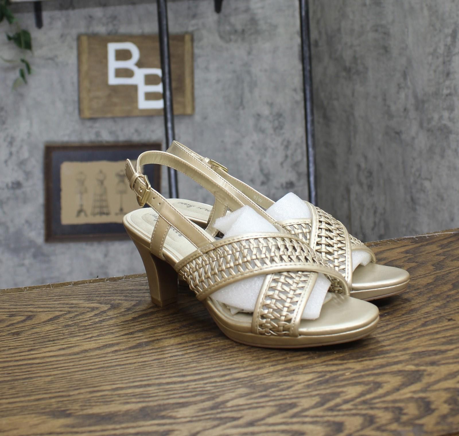 Other Nwt Easy Street Heeled Sandal Heels Sol Champagne Gold 8.5w Size US 8.5 / IT 38.5 - 1 Thumbnail
