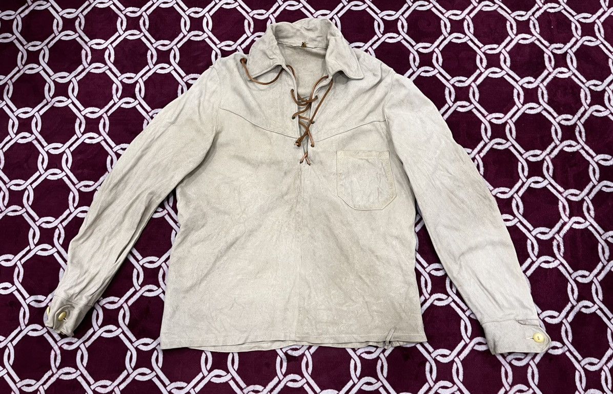 Genuine Leather Vintage 50s/60s Western Pullover Suede Leather Conmatic Zip Size US M / EU 48-50 / 2 - 1 Thumbnail