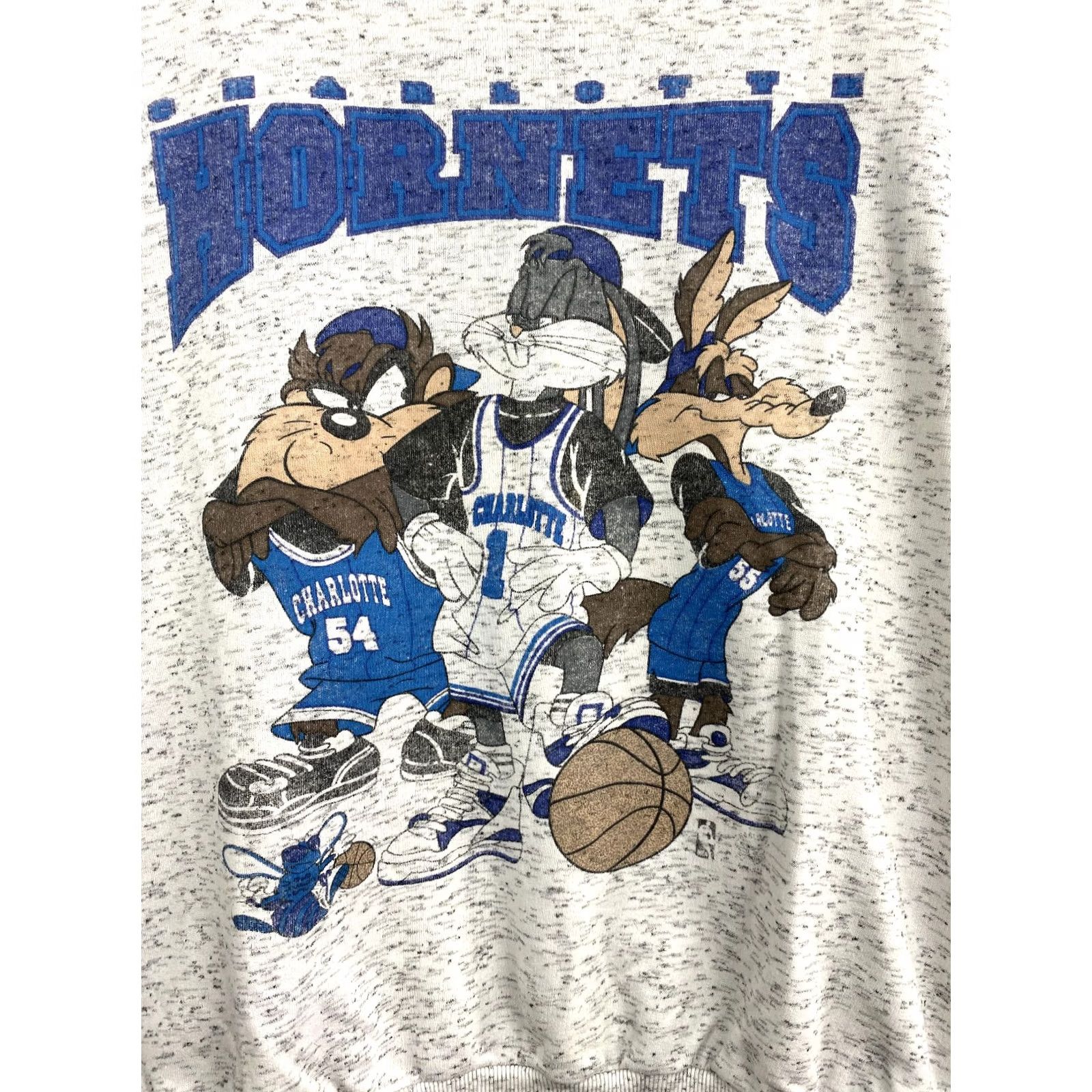 Gildan VINTAGE Charlotte Hornets NBA Looney Tunes Sweatshirt XL Gray Mens Pullover 90s Retro Cartoon Hoodie? Size US XL / EU 56 / 4 - 4 Thumbnail