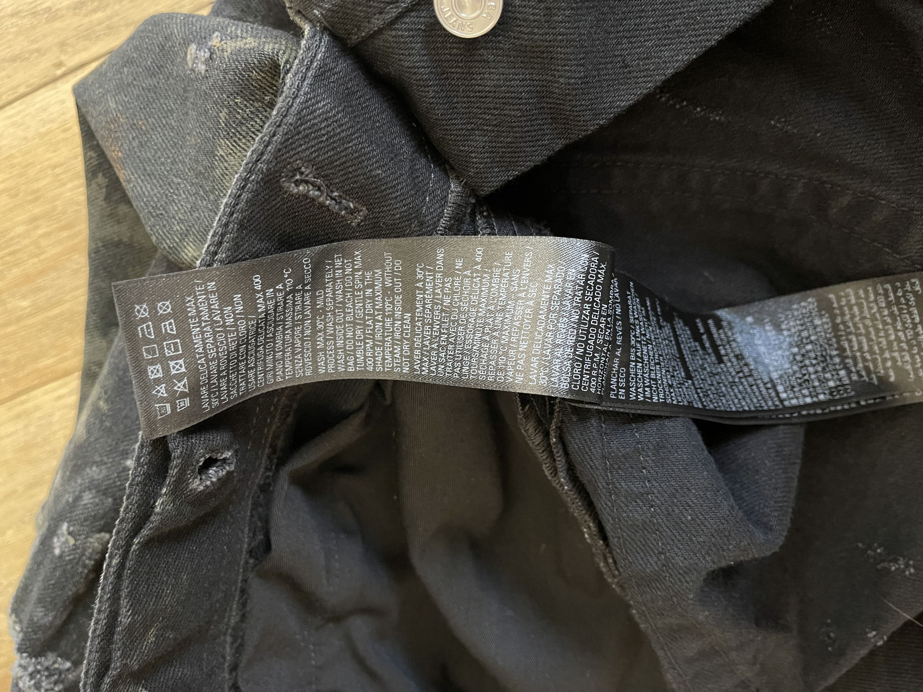Balenciaga Destroyed Denim Pants 'Flat Black' Size US 32 / EU 48 - 14 Thumbnail