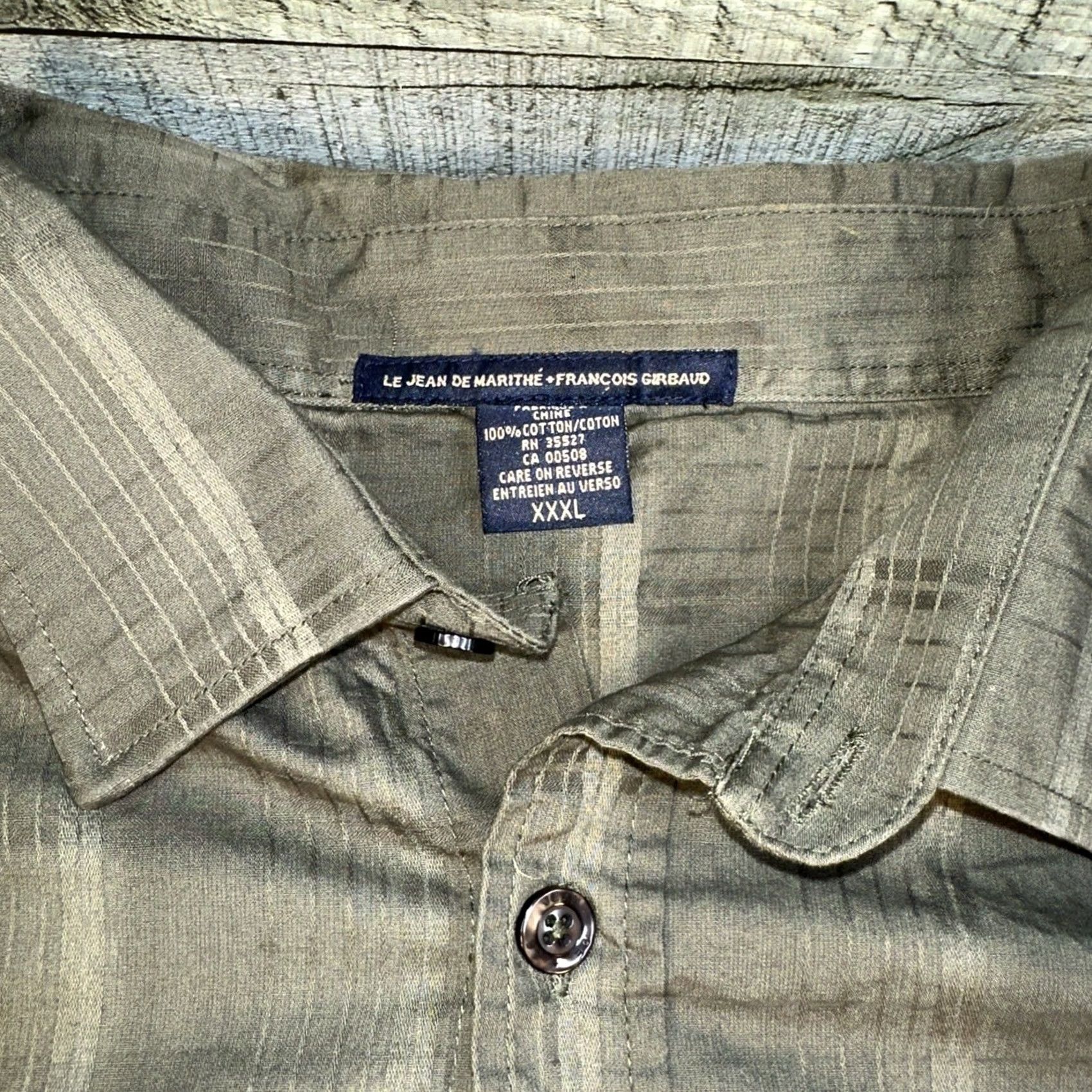 Vintage VINTAGE Girbaud Shirt Mens 3XL Brown Cotton Knit Solid French Cuffs 90s Retro Logo Pockets Collared Button-Up Size US XXL / EU 58 / 5 - 4 Thumbnail