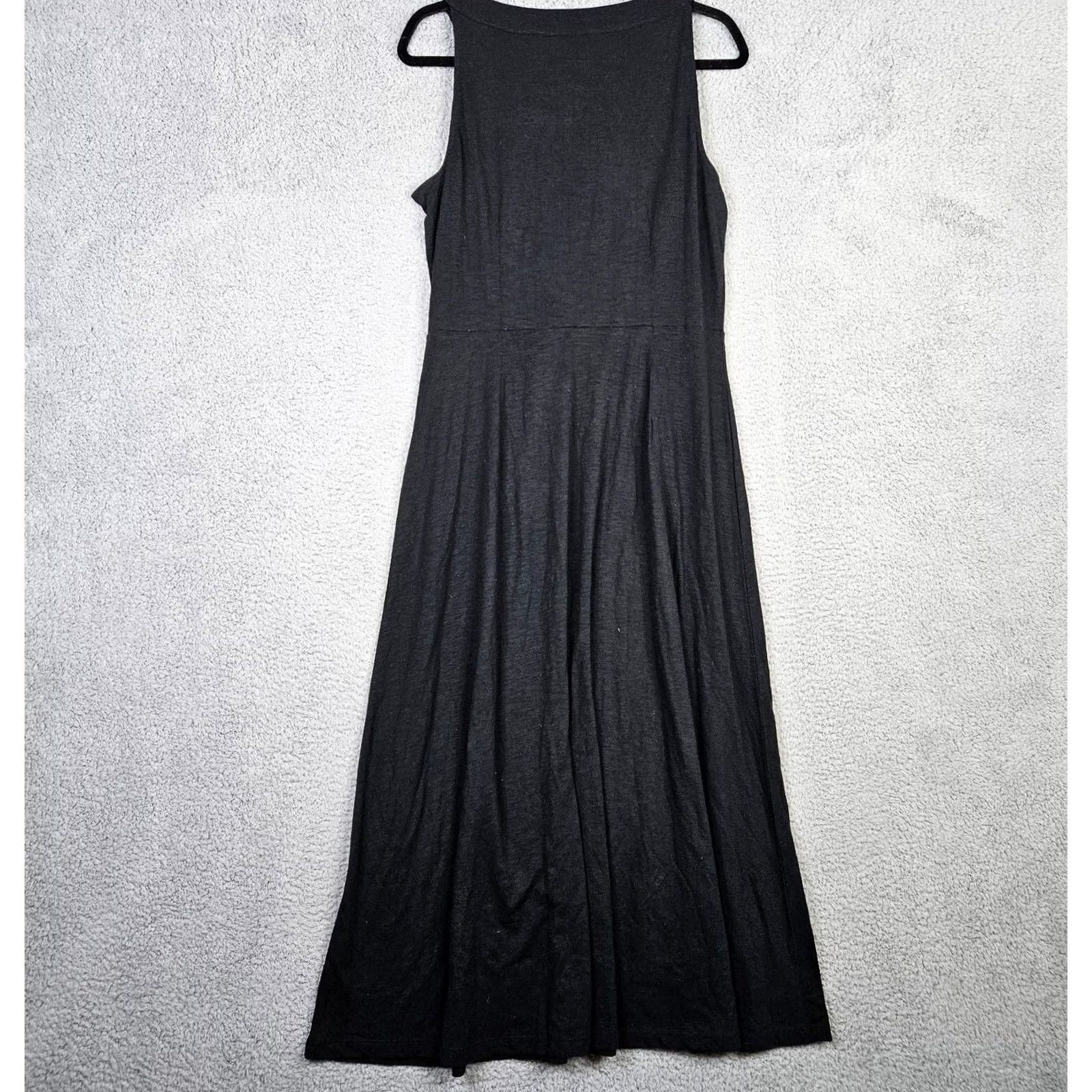 Talbots Talbots Women's Black Round Neck Midi Casual Dress PL Petite New Size L / US 10 / IT 46 - 2 Thumbnail