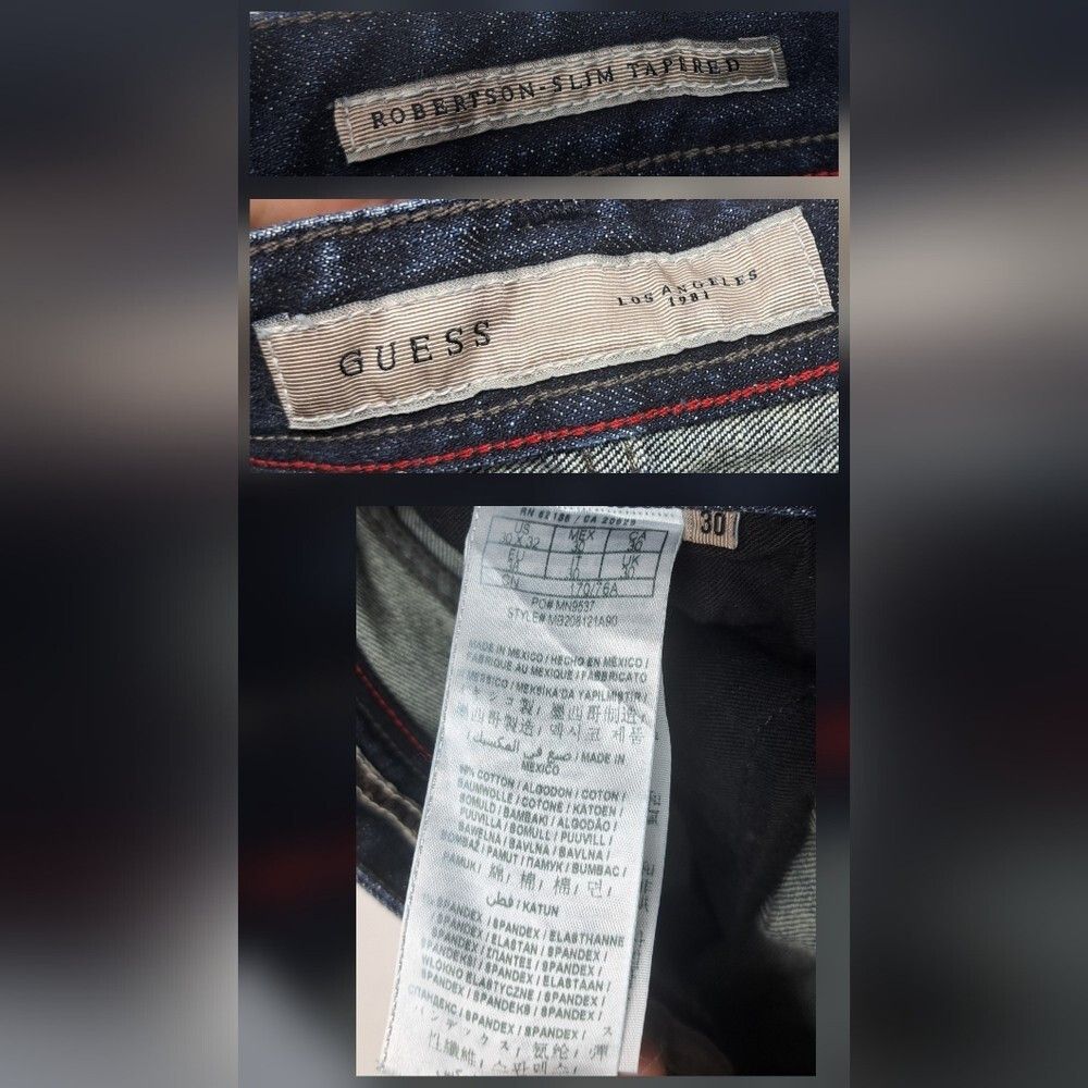 Guess Guess Los Angeles Men's Robertson Slim Tapered Jeans Dark B Size US 30 / EU 46 - 4 Thumbnail