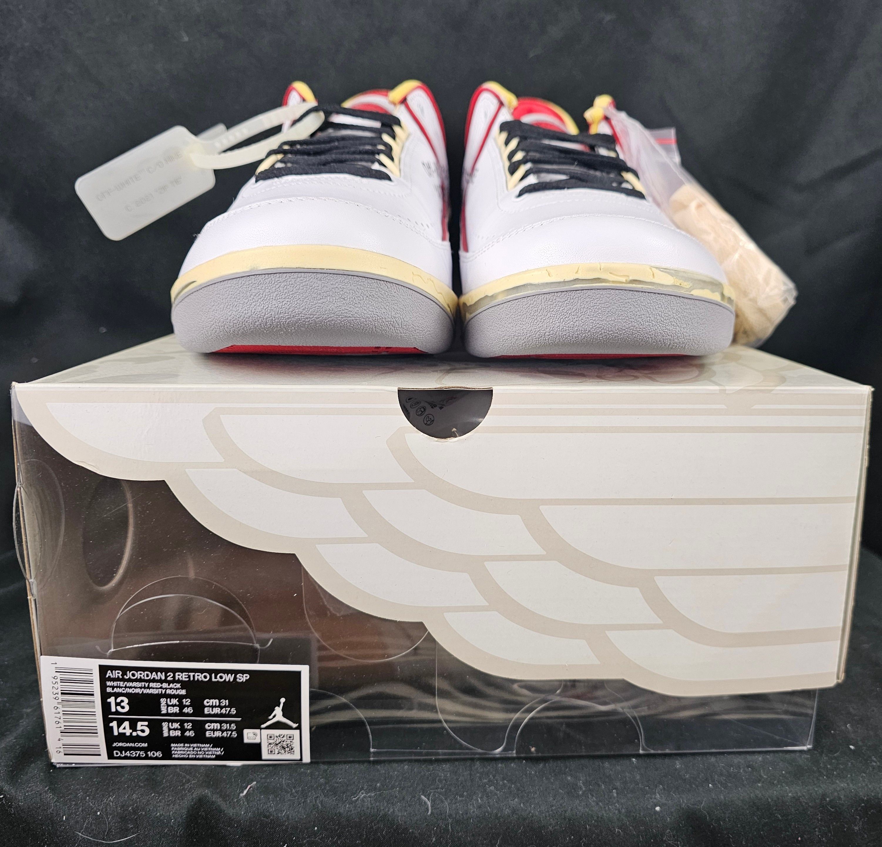 Jordan Brand Nike Air Jordan 2 Retro Low SP Off-White Varsity Red Chicago Size US 13 / EU 46 - 8 Thumbnail