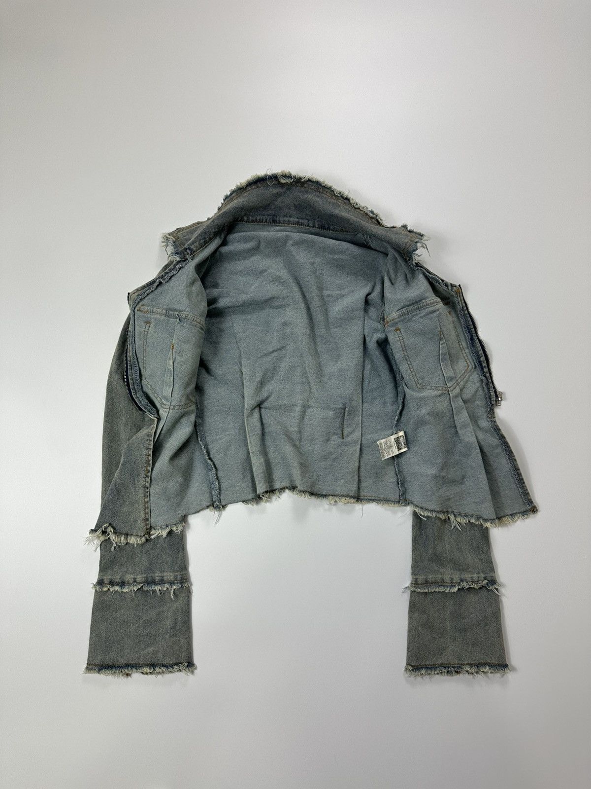 Japanese Brand Cropped Denim Jacket Women's Y2K Fit Zip Size M / US 6-8 / IT 42-44 - 7 Thumbnail