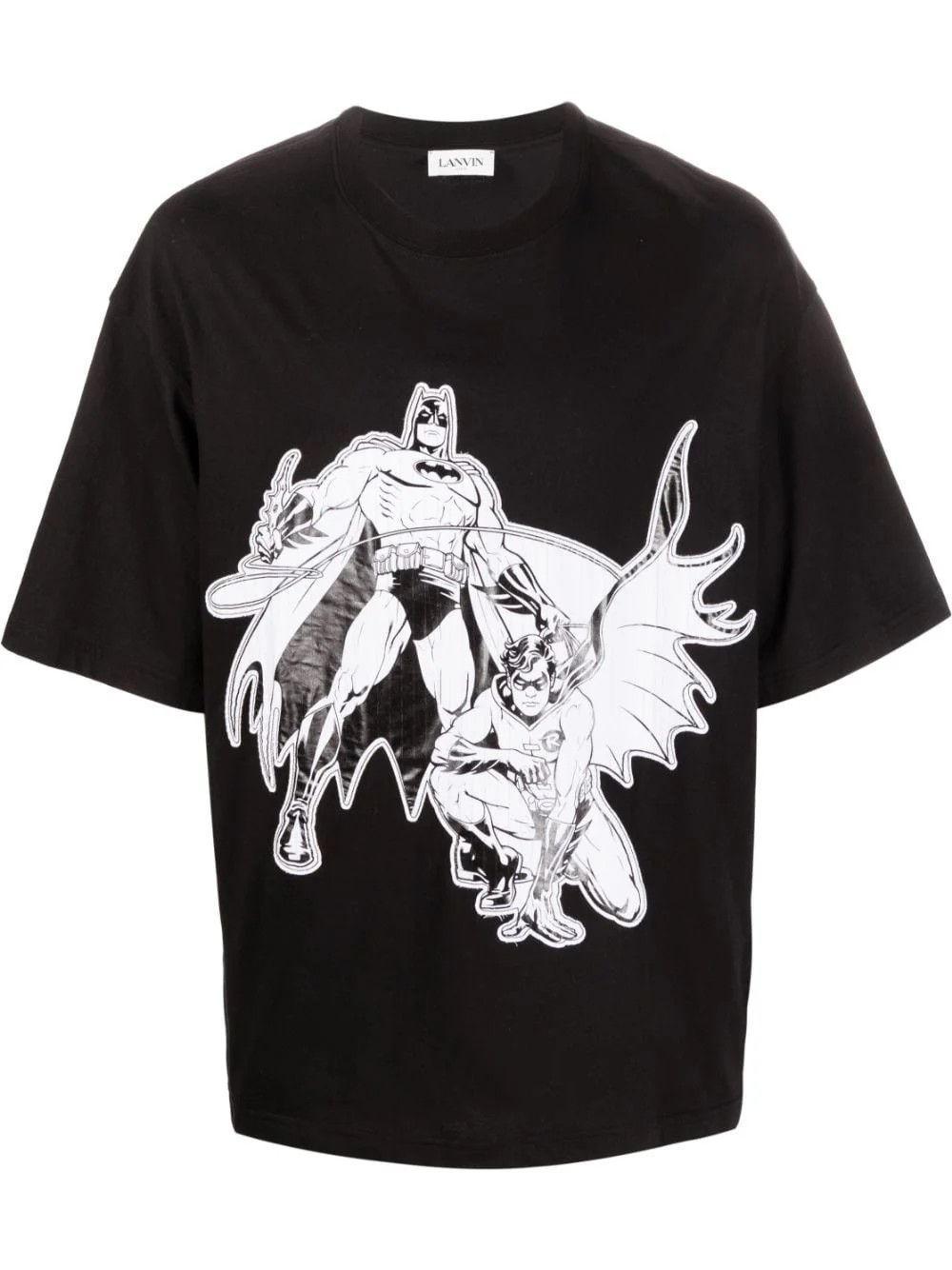 Lanvin o1y0225 Crewneck T-Shirt in Black/White Size US M / EU 48-50 / 2 - 1 Thumbnail