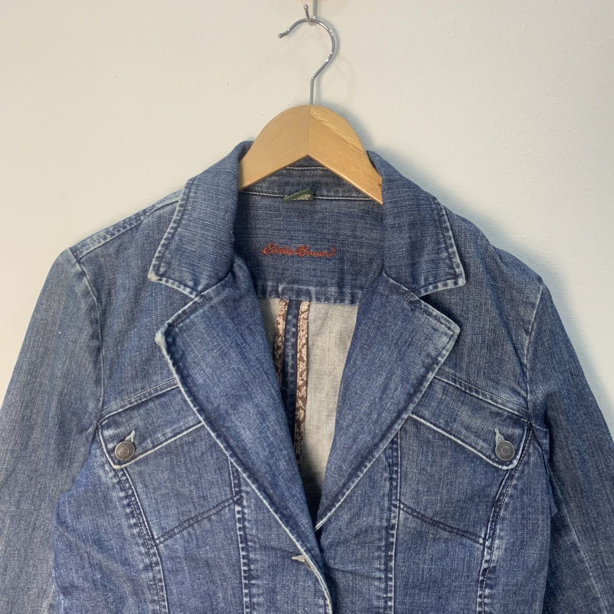 Eddie Bauer × Vintage Eddie Bauer Denim Jacket Jeans Women Size M / US 6-8 / IT 42-44 - 4 Thumbnail