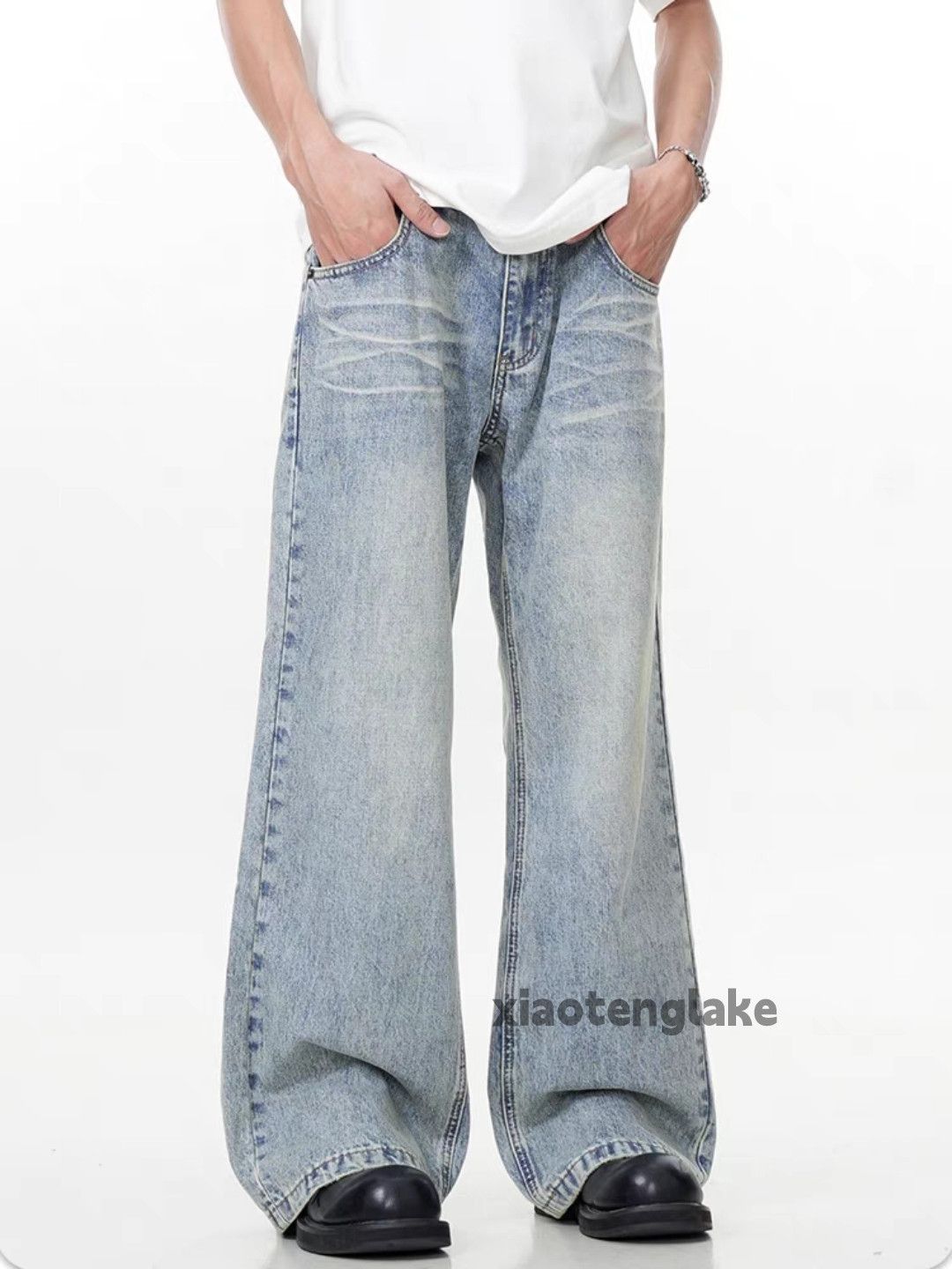 Jean × Vintage washed faded cleanfit yuppie loose baggy jeans Size US 32 / EU 48 - 2 Thumbnail