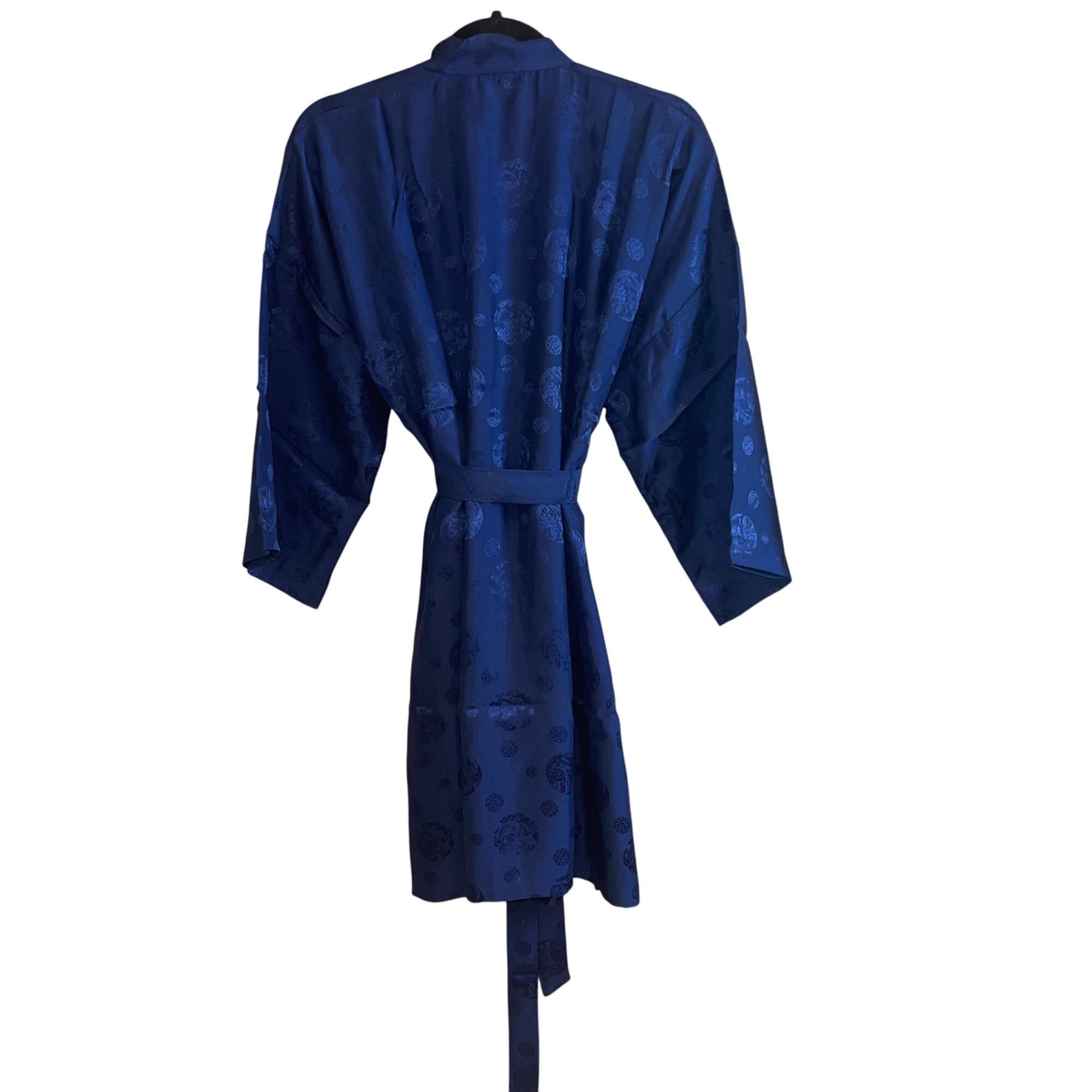 Vintage Vintage Womens Robe Size XL Blue Belt V Neck Wrap Size ONE SIZE - 8 Thumbnail