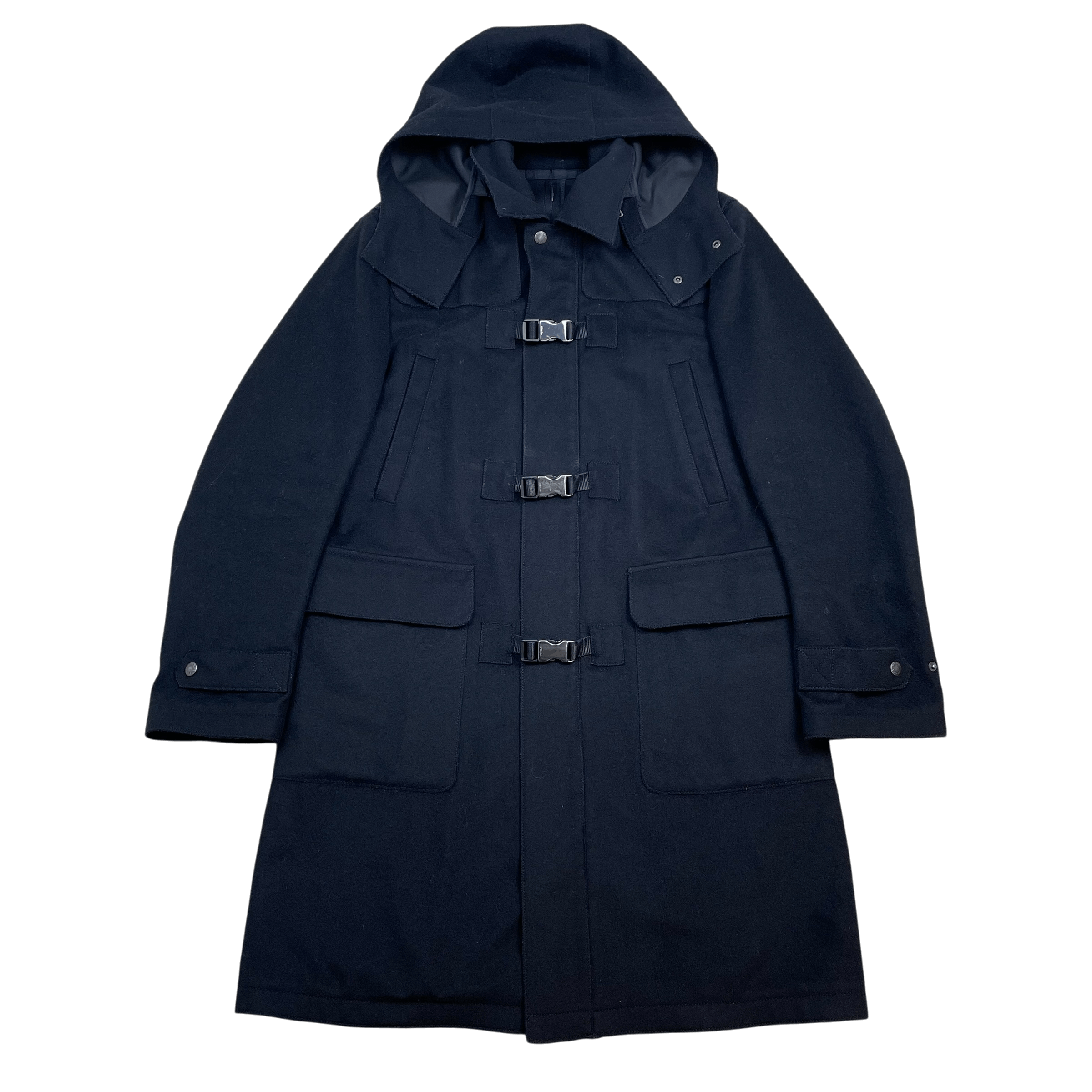 Prada Prada 2007 Wool Buckle Clasp Duffle Coat Black (Size L) Size US L / EU 52-54 / 3 - 1 Thumbnail