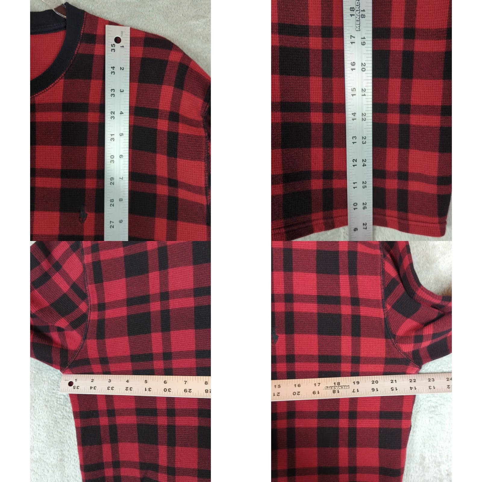 Polo Ralph Lauren Polo Ralph Lauren Shirt Mens 2XL Red Buffalo Check Thermal Waffle Cotton Knit Logo Long Sleeve Crew Neck Casual Outdoor Preppy All Seasons Camping Size US XXL / EU 58 / 5 - 8 Thumbnail