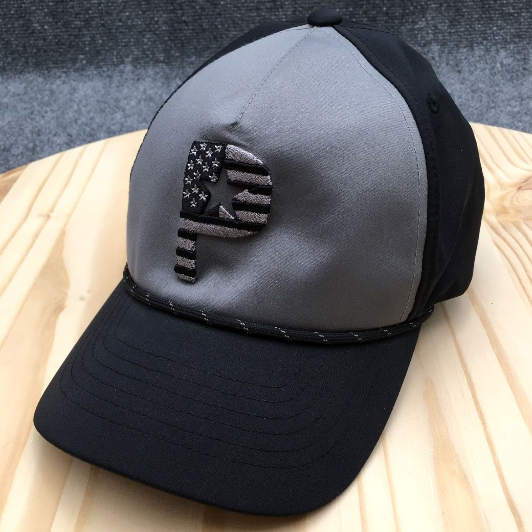 Puma PUMA Pars & Stripes Rope Hat Mens Black Gray One Size Adjustable Size ONE SIZE - 2 Thumbnail