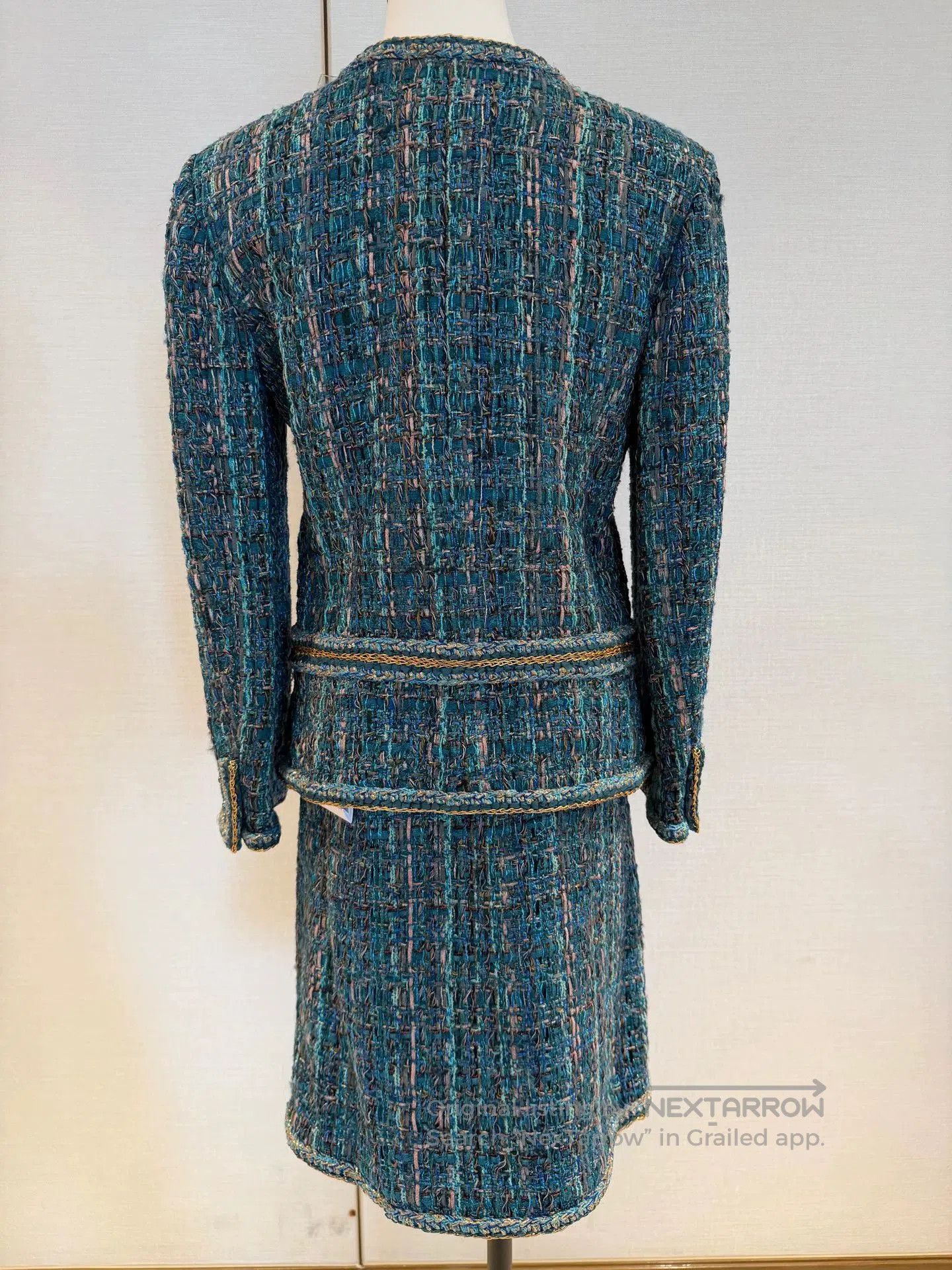 Chanel Chanel Egyptian Blue Tweed Skirt. Size US 36 / EU 52 - 2 Thumbnail
