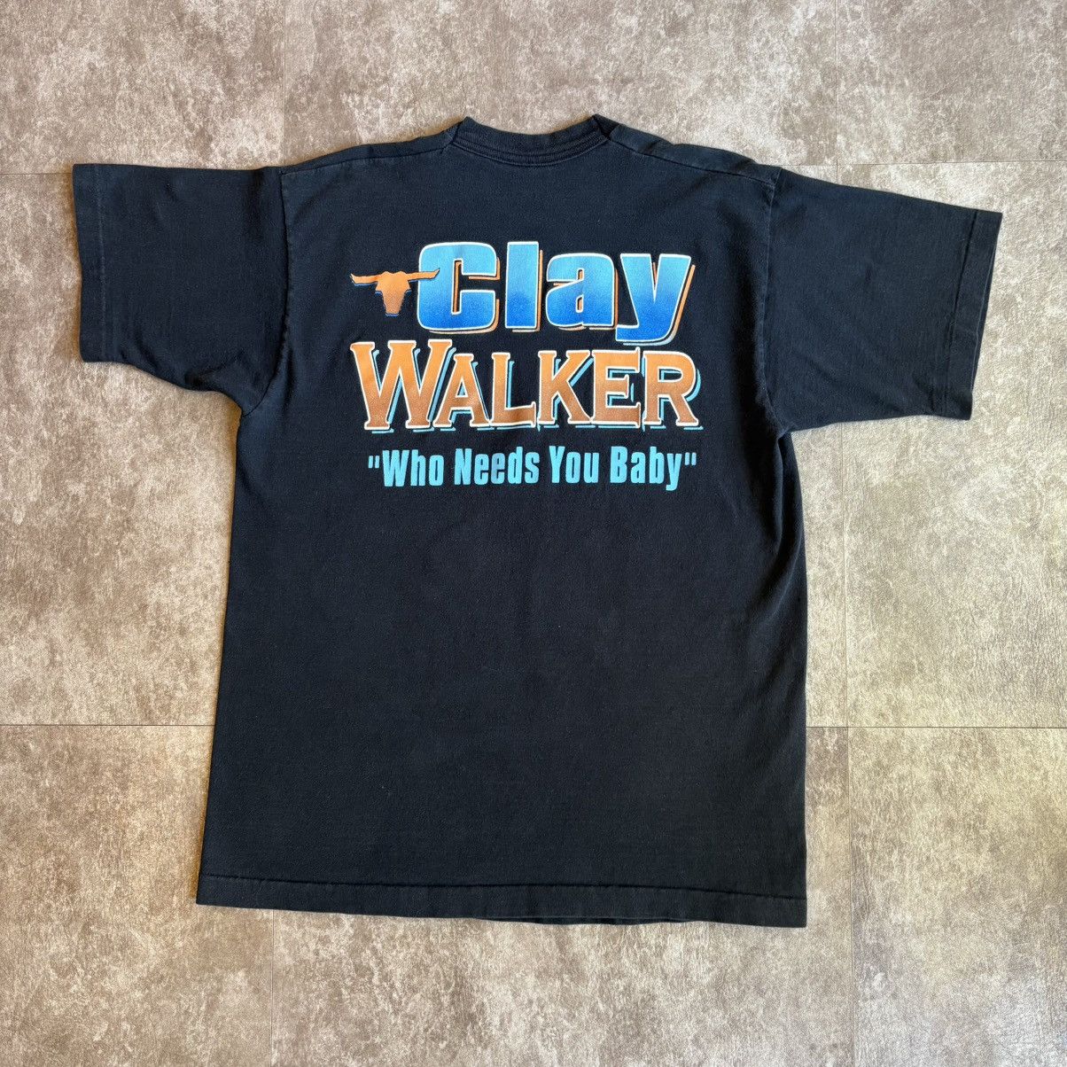 Vintage Vintage Clay Walker Who Needs You Baby Country Band T Shirt Size US L / EU 52-54 / 3 - 6 Thumbnail