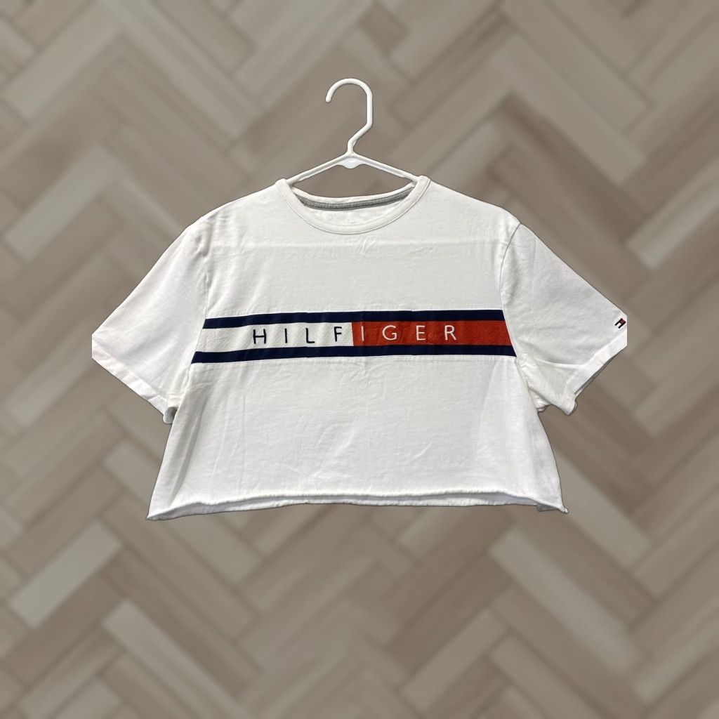 Tommy Hilfiger Tommy Hilfiger T-Shirt Women's M White Short Sleeve Crew Neck Logo Cotton Casual Modern Size M / US 6-8 / IT 42-44 - 1 Thumbnail