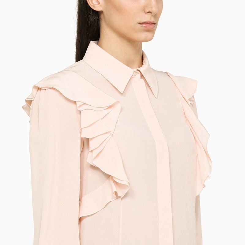 Chloe o1y0825 Silk Shirt in Light Pink Size L / US 10 / IT 46 - 2 Thumbnail