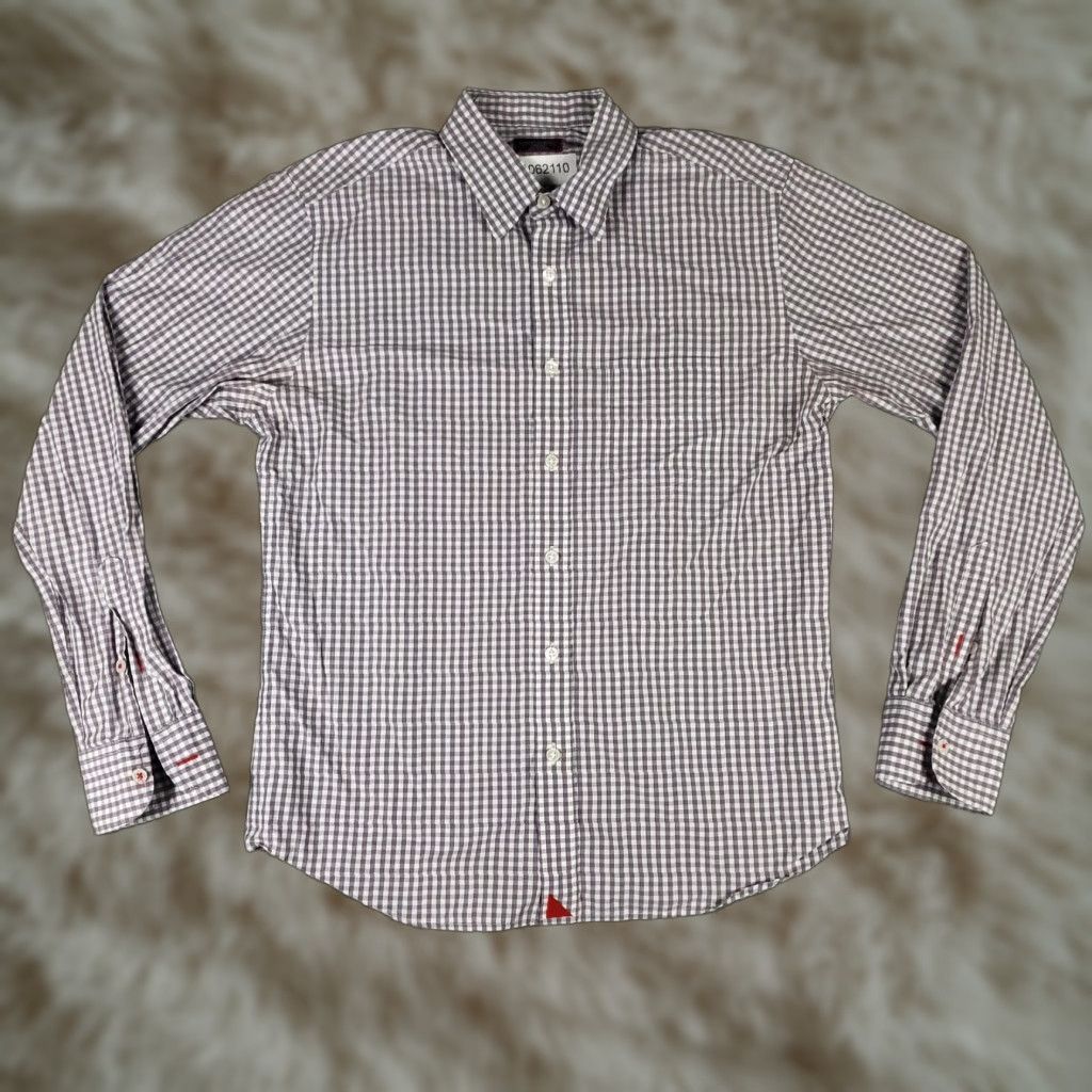 UNTUCKit UNTUCKit Shirt Mens Medium Slim Fit Long Sleeve Button-Up Check Dress Shirt Purple Mens Size 40R - 1 Thumbnail